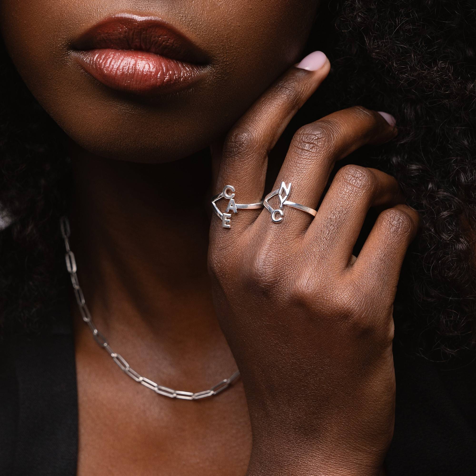 Three Initial Infinity Ring in Sterling Silver - Image 4