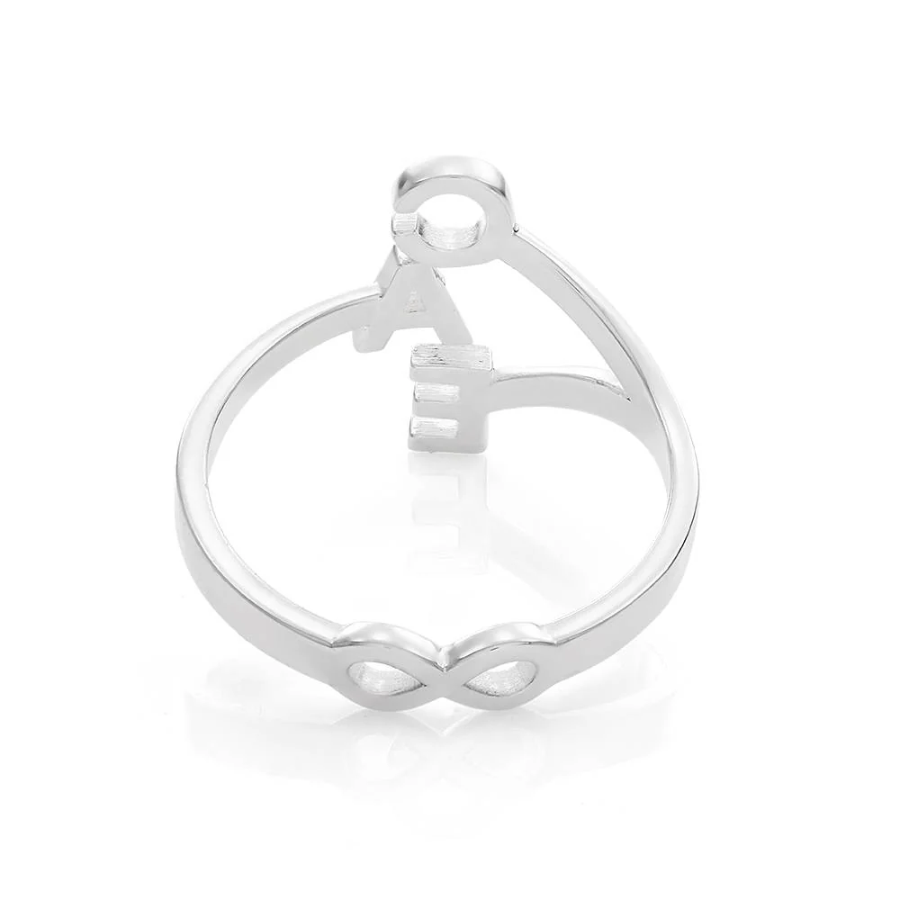 Three Initial Infinity Ring in Sterling Silver - Image 5