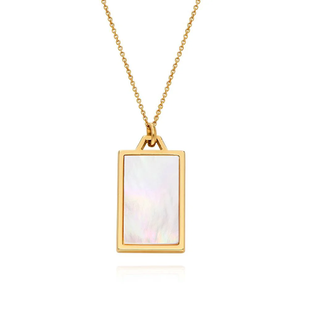 Celestial Mother of Pearl Personalized Necklace in 18K Gold Plating - Image 4