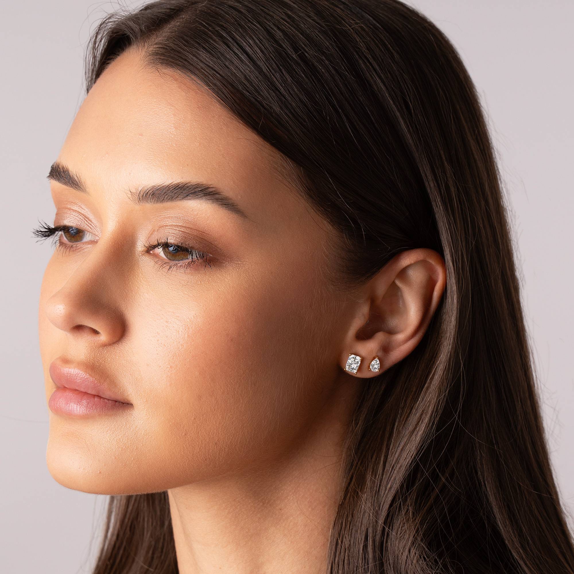 Lorelai Rectangle Stud Earrings in 18K Gold Plating - Image 3