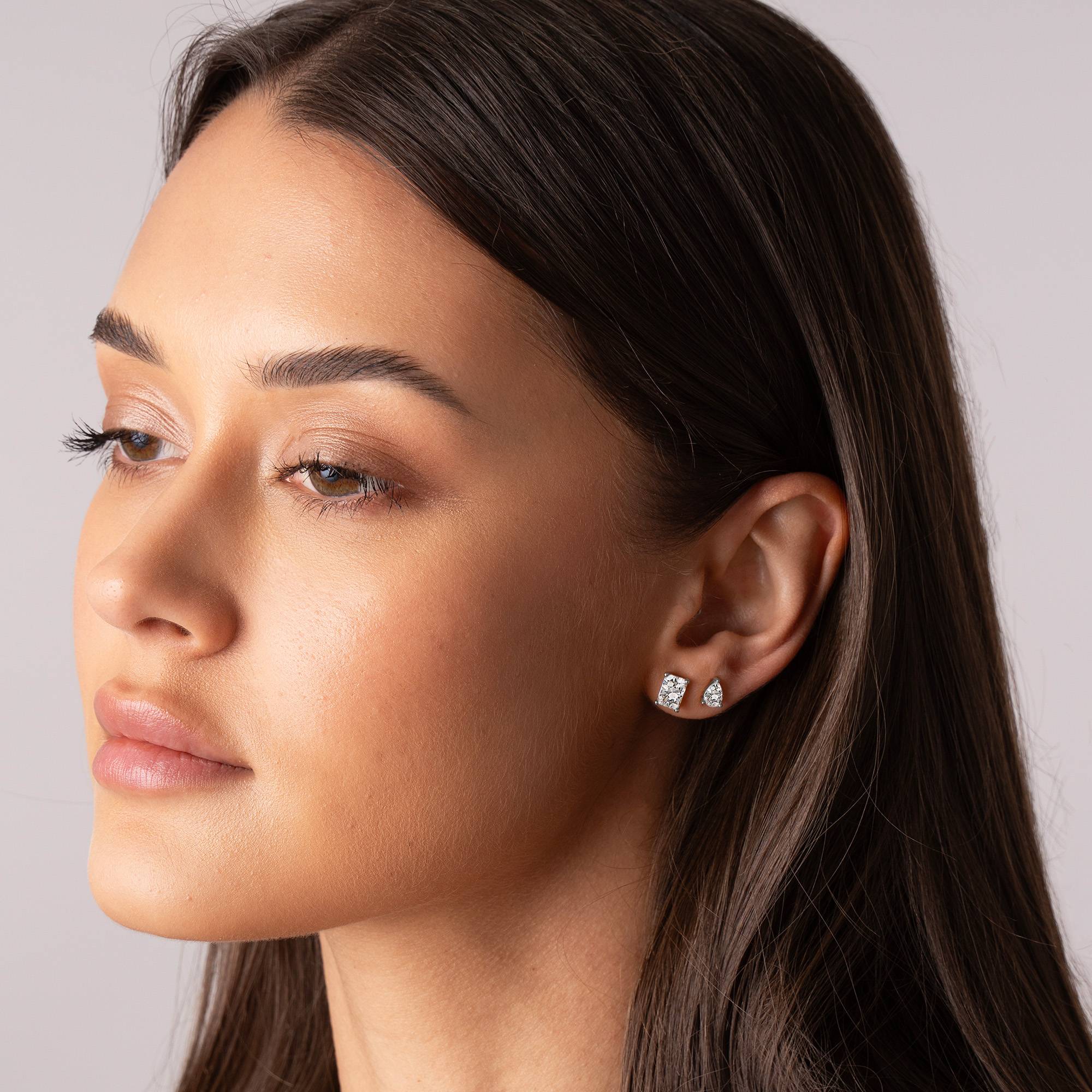 Raquel Triangle Stud Earrings in Sterling Silver - Image 4