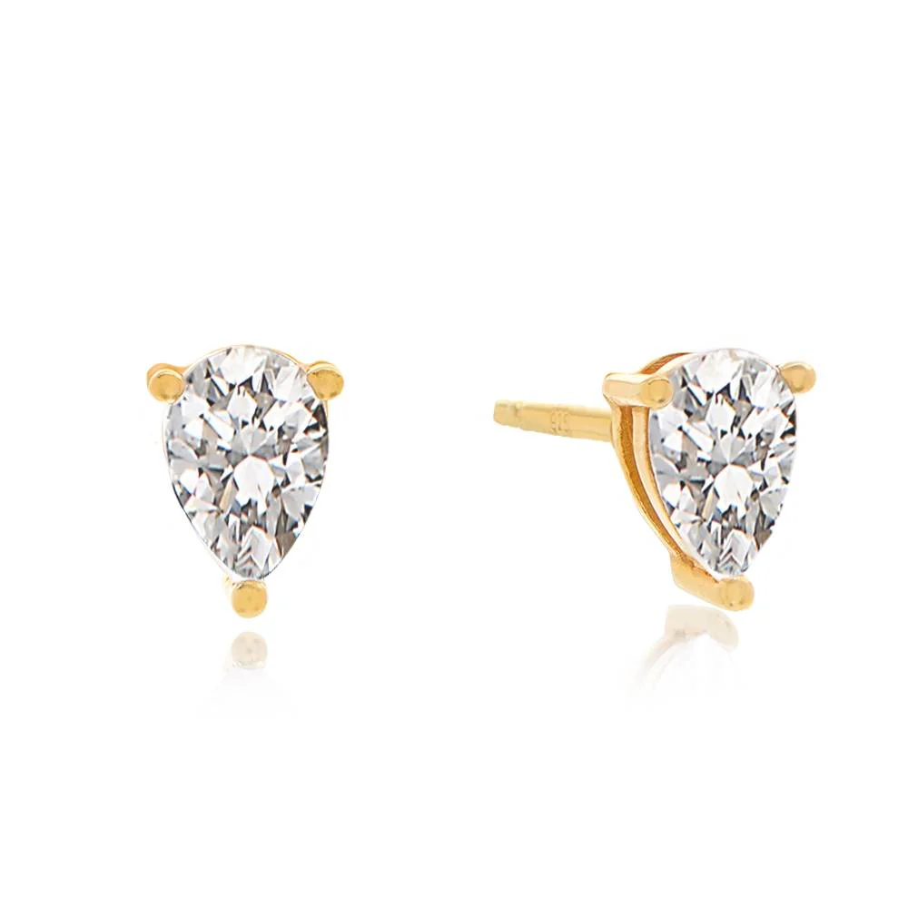 Raquel Triangle Stud Earrings in 18K Gold Plating