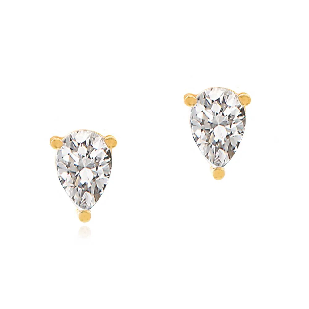 Raquel Triangle Stud Earrings in 18K Gold Plating - Image 3