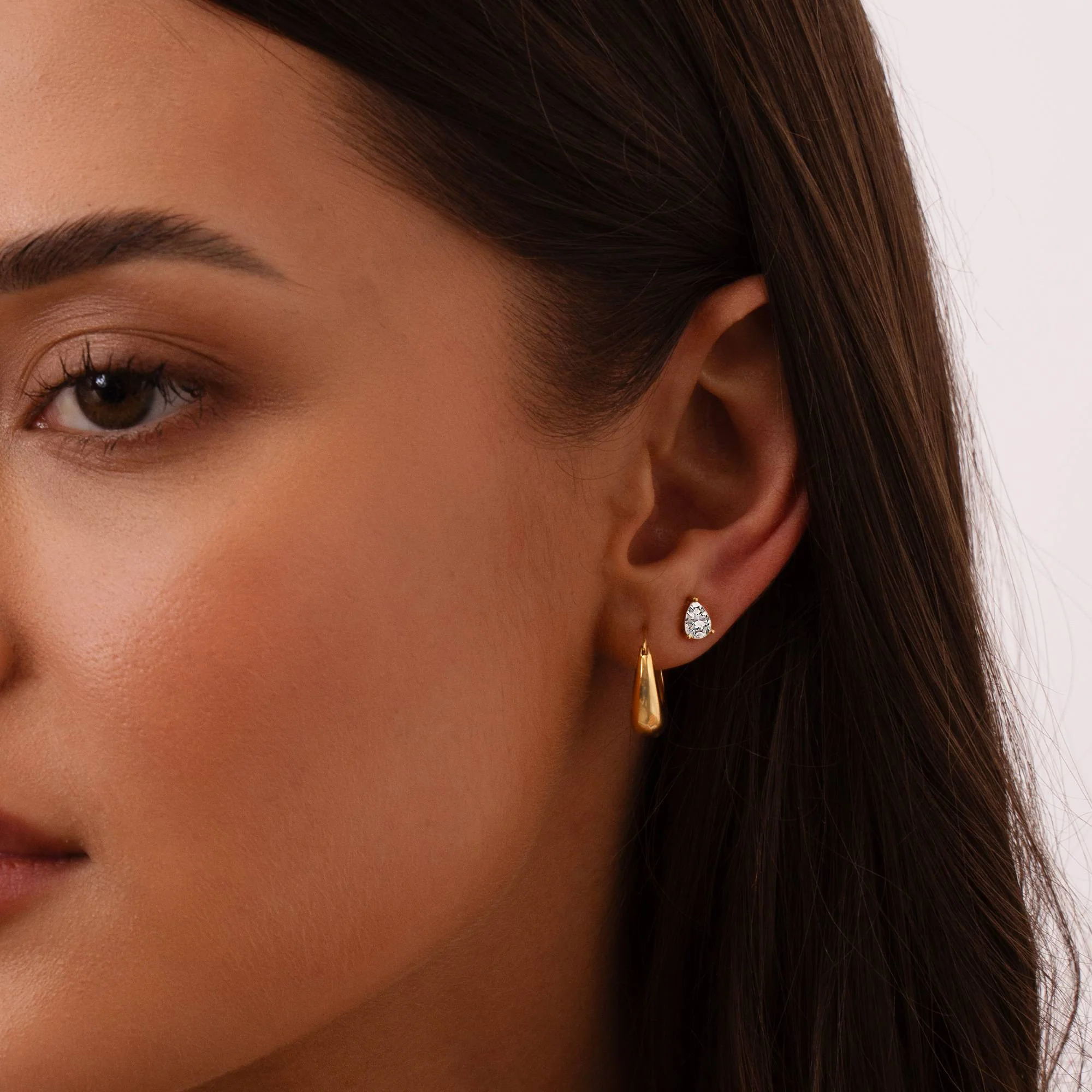 Raquel Triangle Stud Earrings in 18K Gold Plating - Image 4