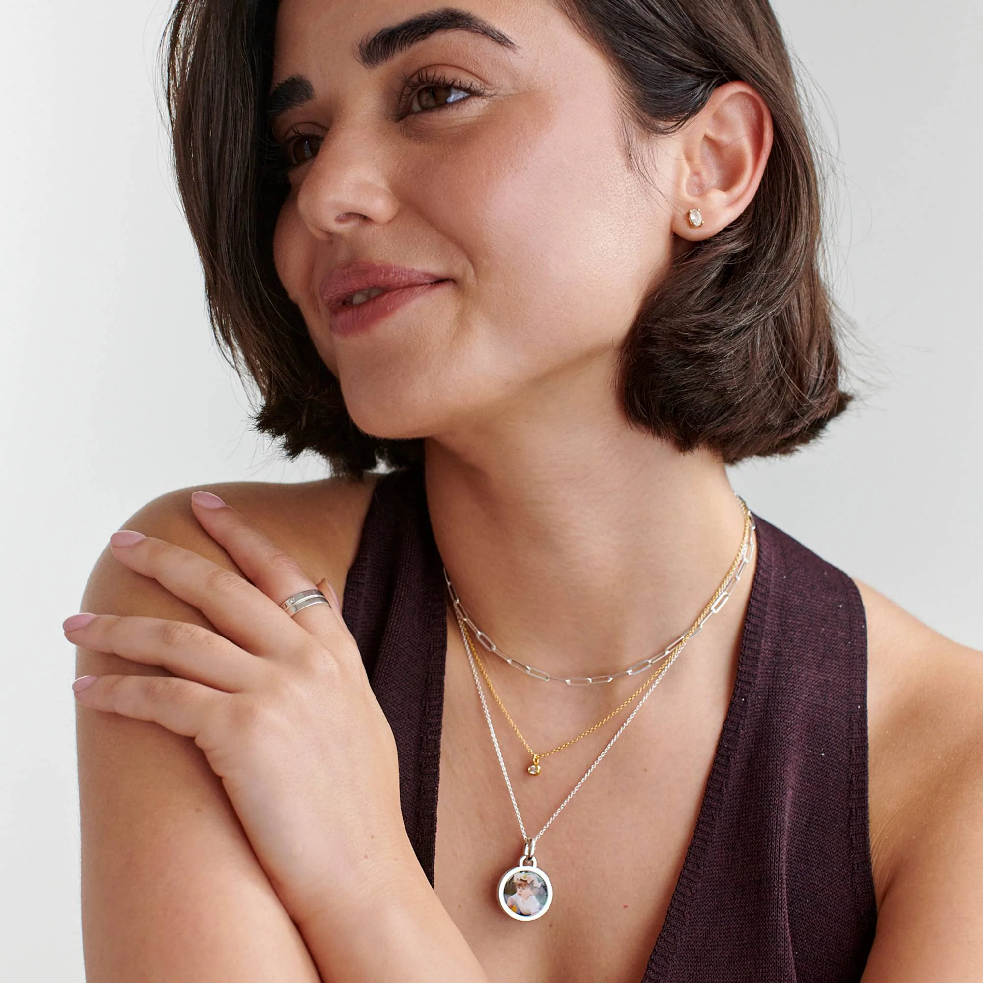 Forever Photo Pendant Necklace in Sterling Silver - photo inside necklace - Image 6