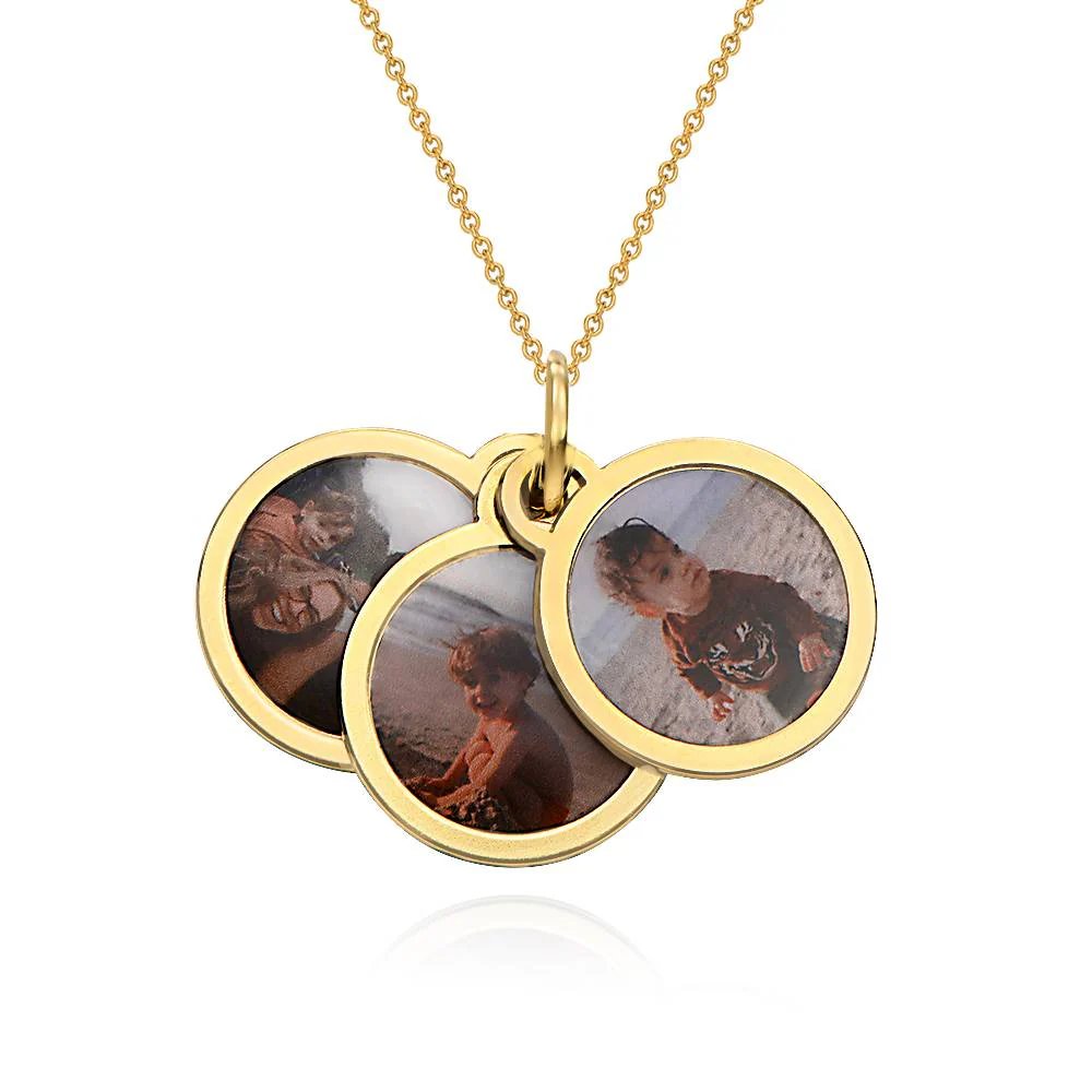 Forever Photo Pendant Necklace in 18K Gold Vermeil - photo inside necklace - Image 3