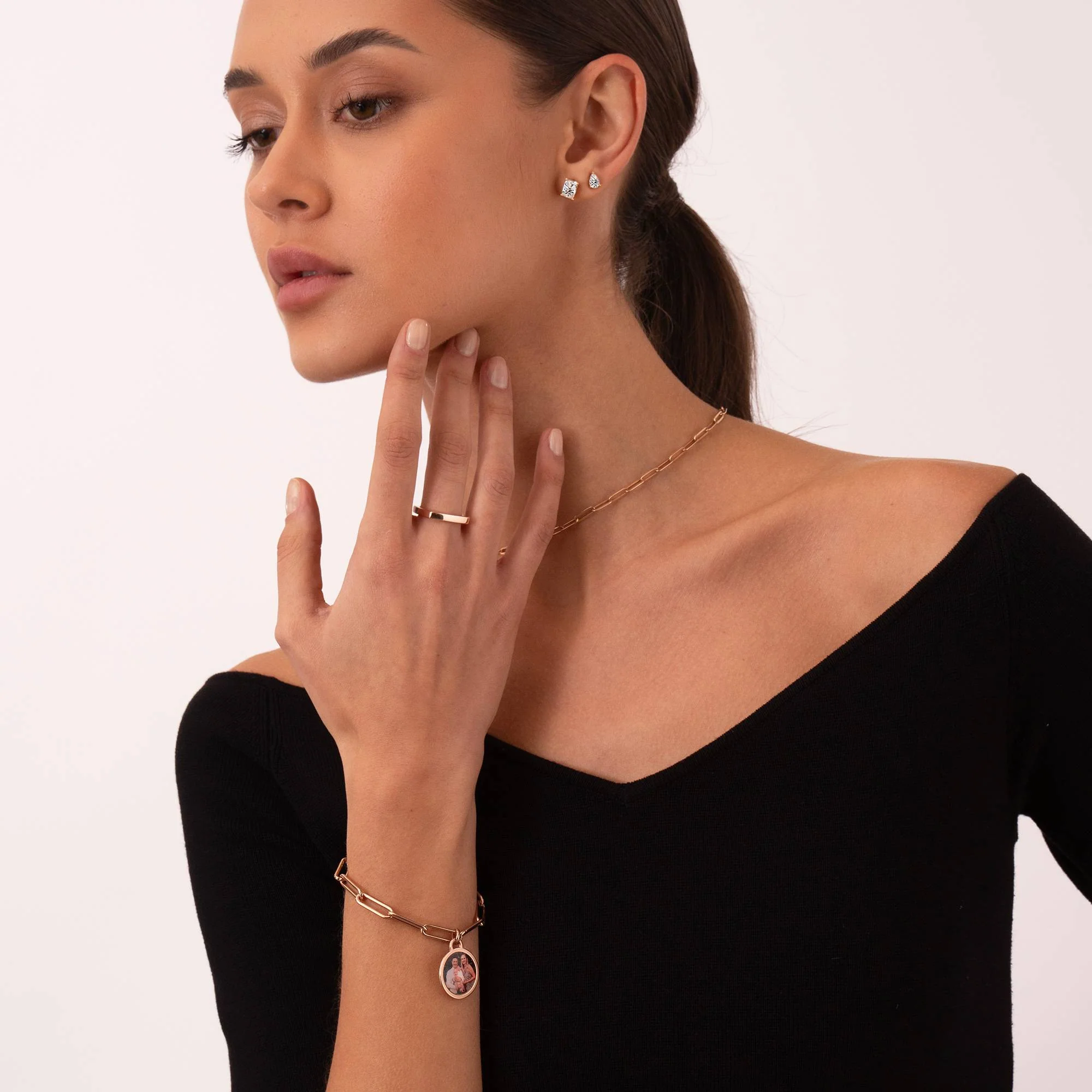 The Sweetest Photo Pendant Bracelet in 18K Rose Gold Plating - photo inside bracelet - Image 3