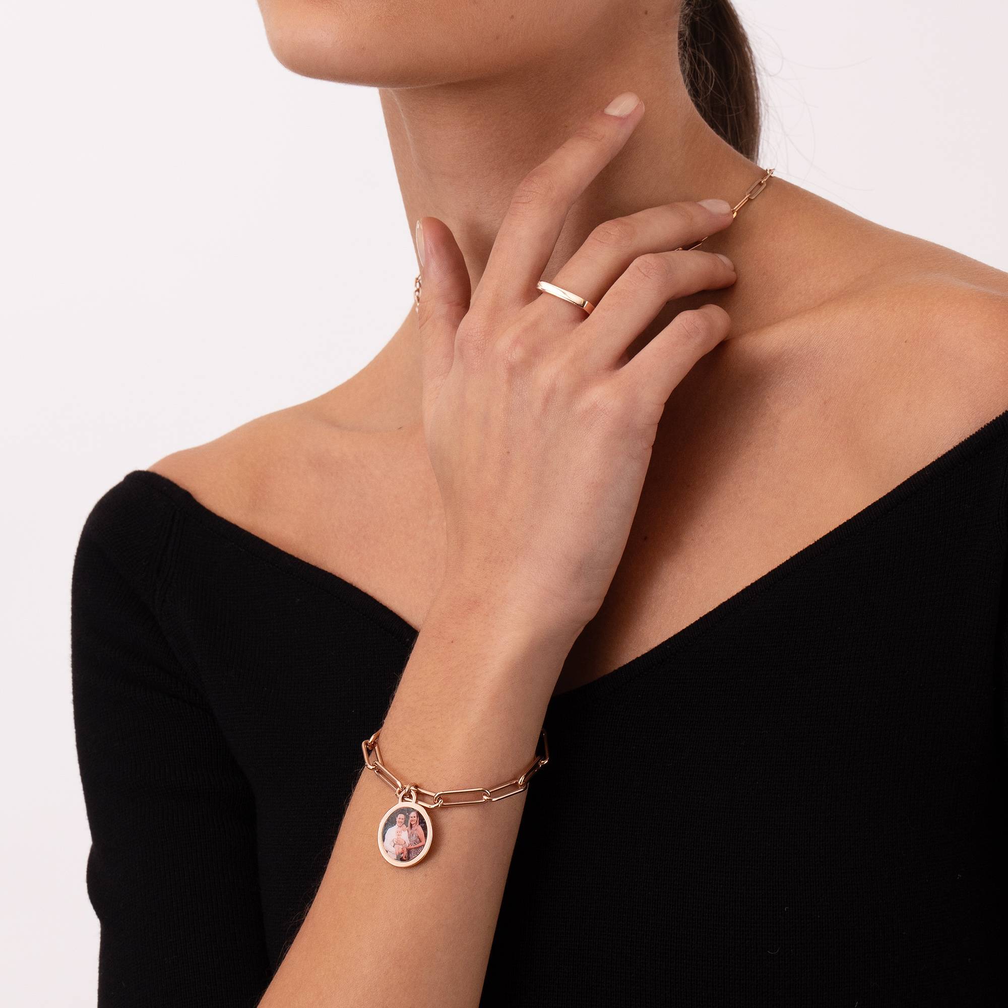 The Sweetest Photo Pendant Bracelet in 18K Rose Gold Plating - photo inside bracelet - Image 6