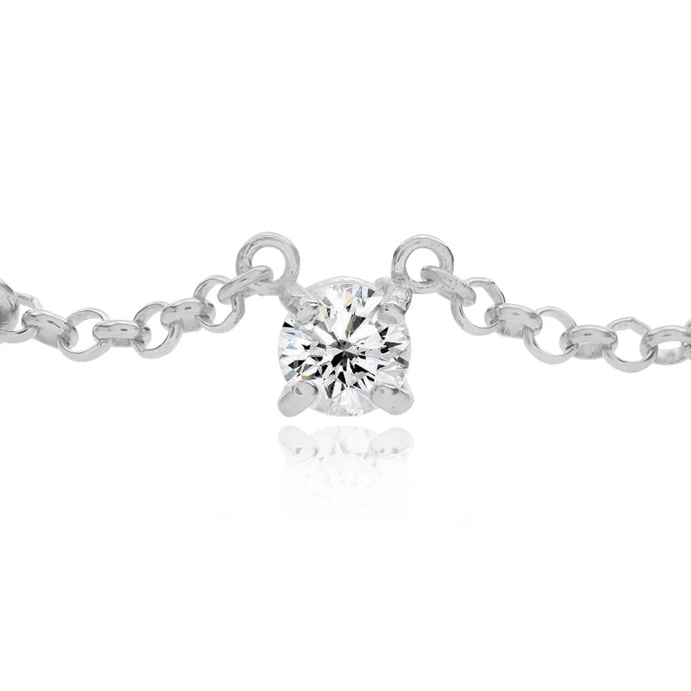 Lovers Heart Name Necklace With 0.60CT Diamonds in Sterling Silver - Image 5
