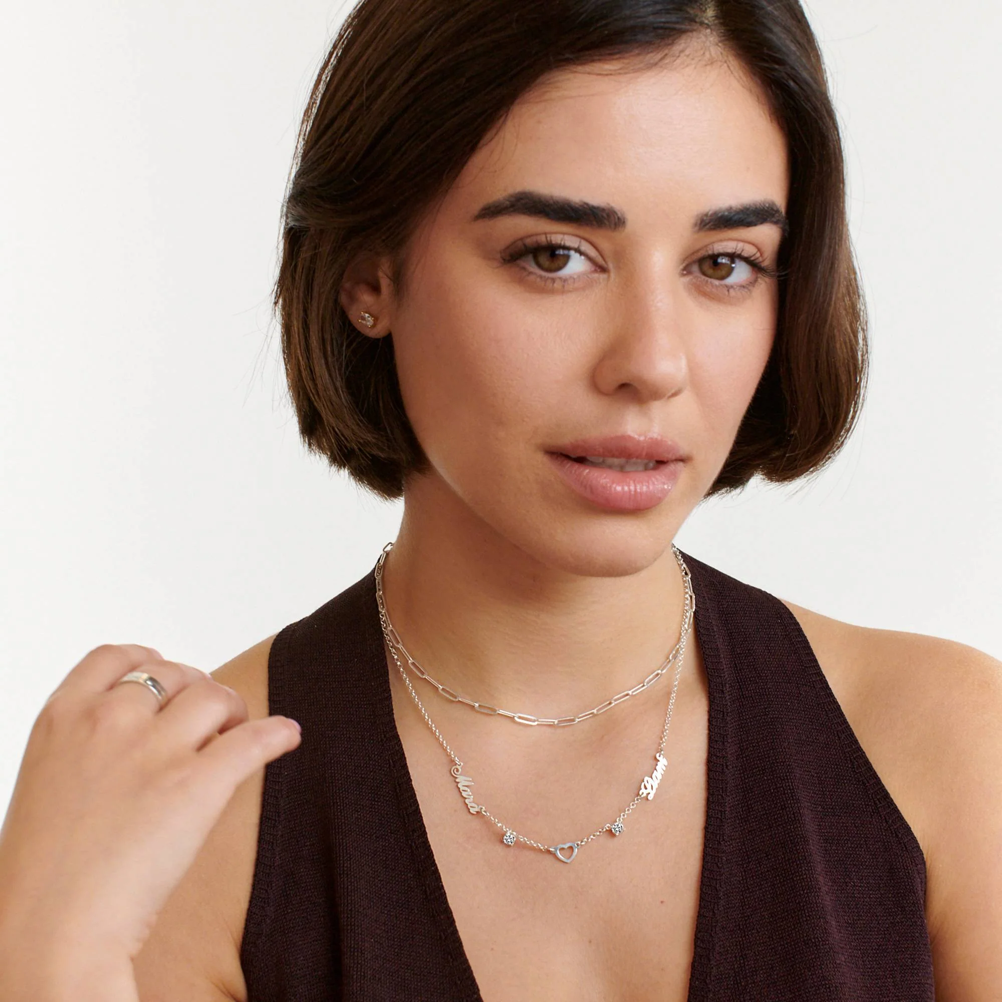 Lovers Heart Name Necklace With 0.60CT Diamonds in Sterling Silver - Image 6