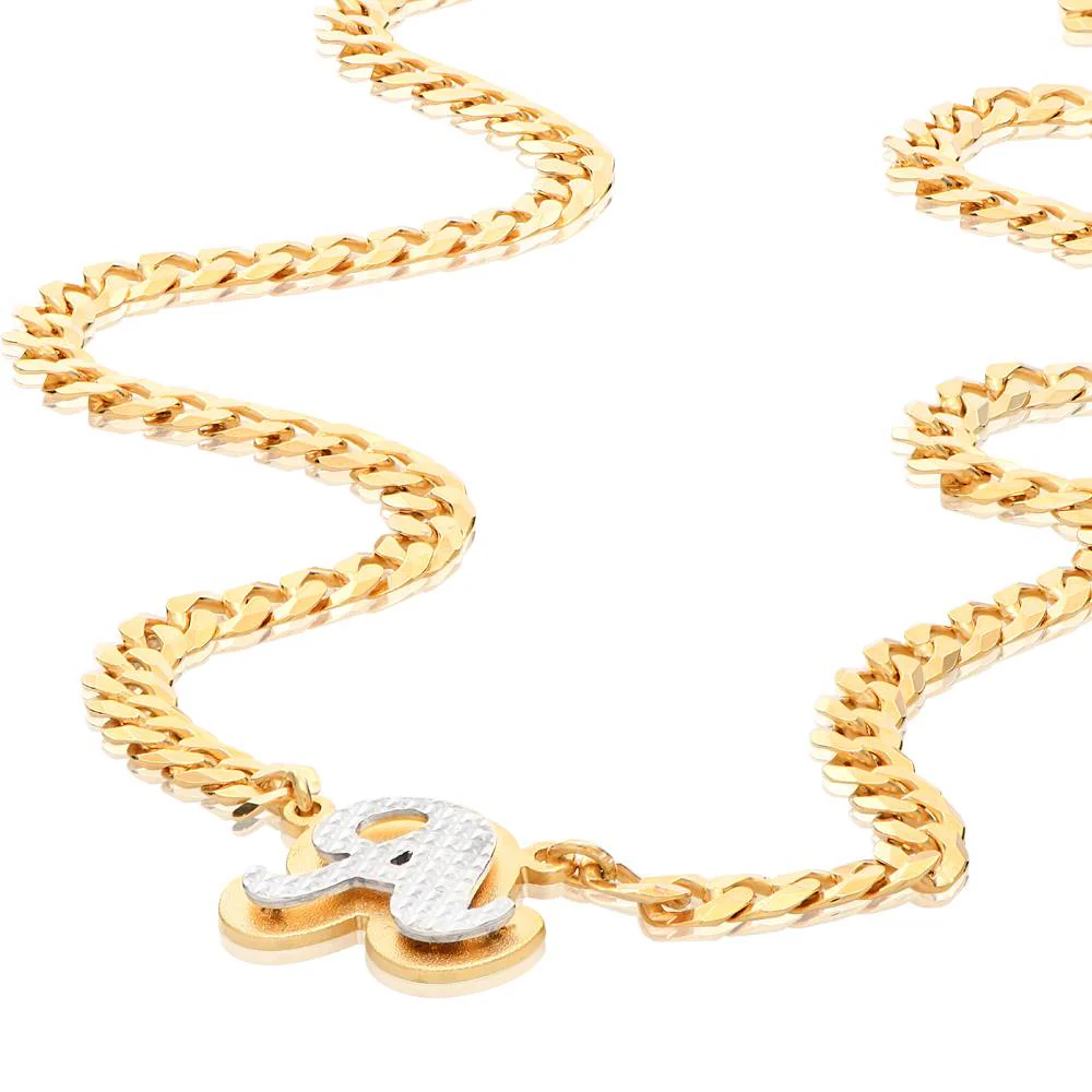 Iconic Double Plated Initial Necklace in Mixed Metals - Image 4