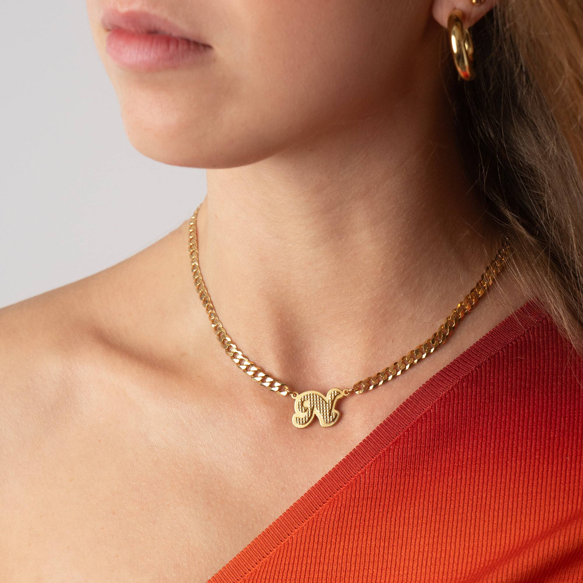 Iconic Double Plated Intial Necklace in 18K Gold Plating - Image 2