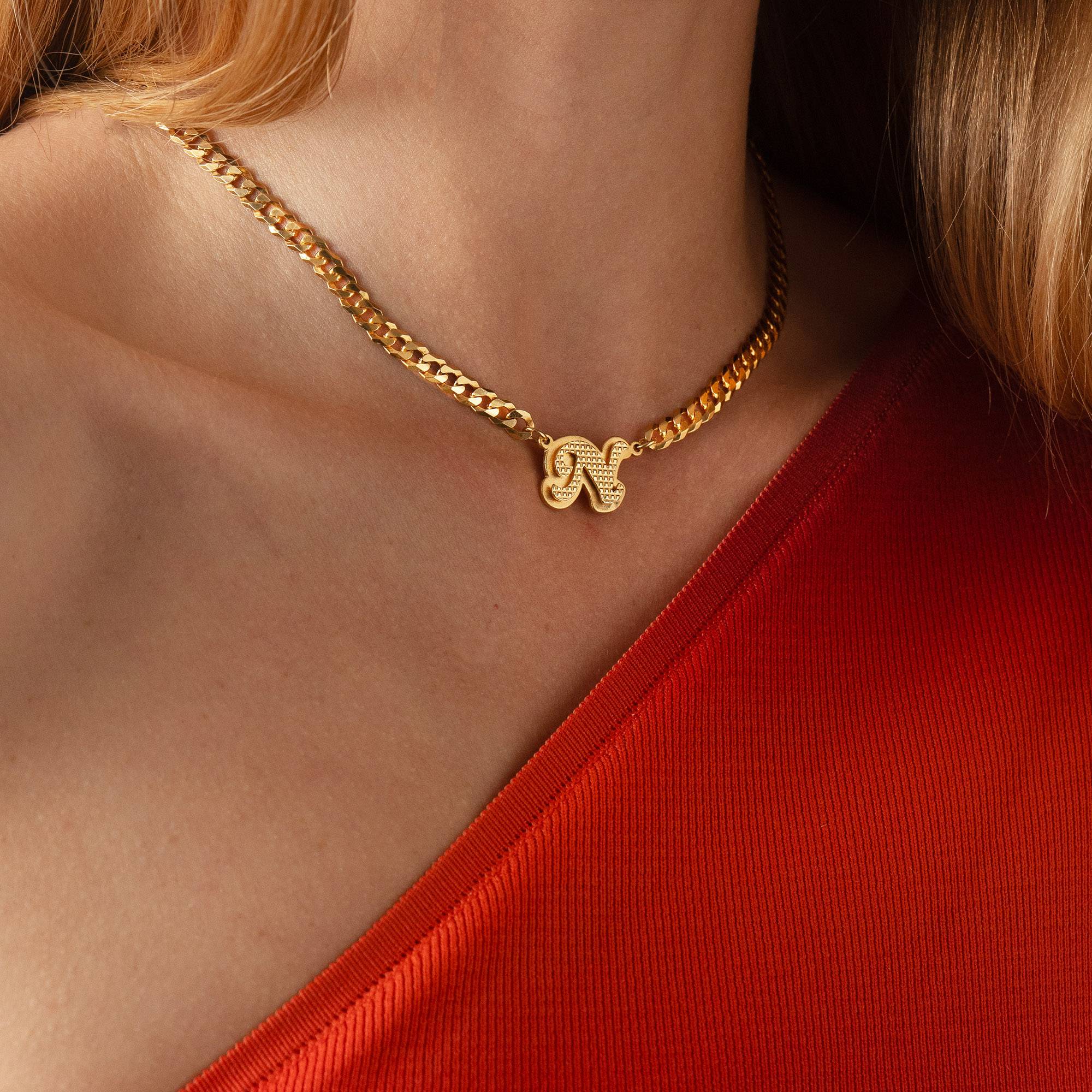 Iconic Double Plated Intial Necklace in 18K Gold Vermeil - Image 2