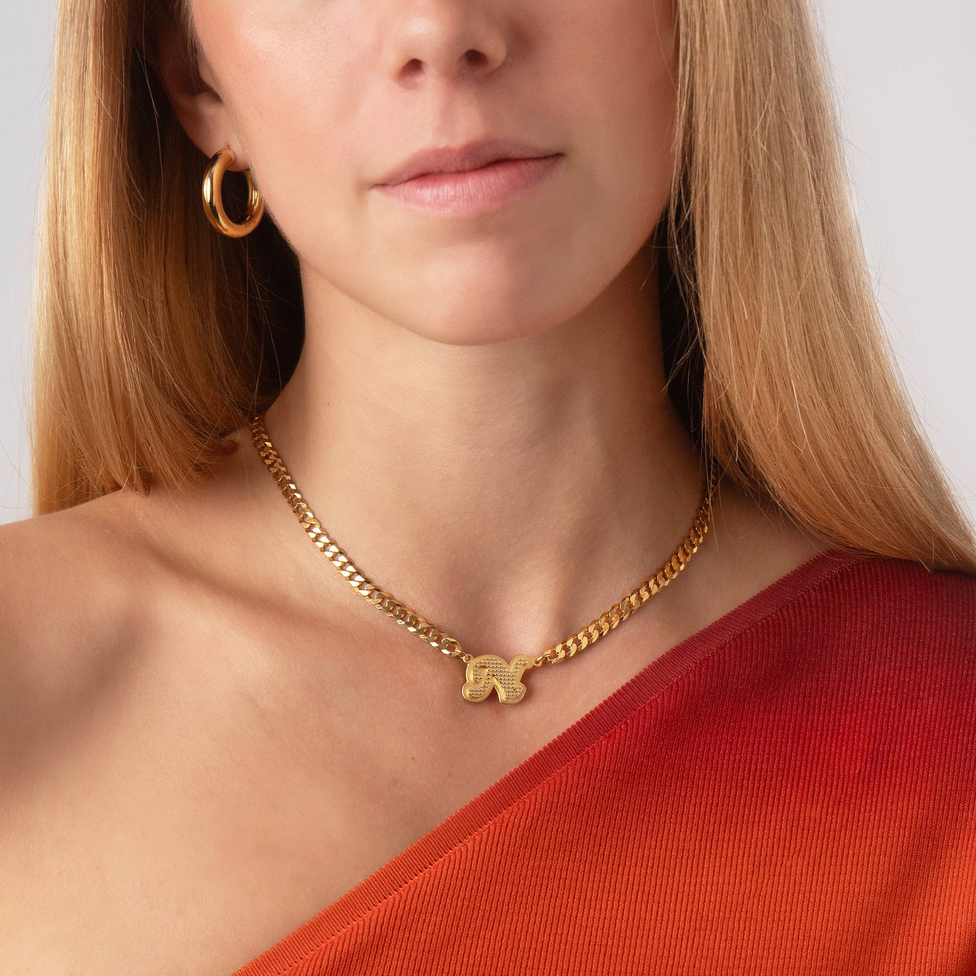Iconic Double Plated Intial Necklace in 18K Gold Vermeil - Image 3