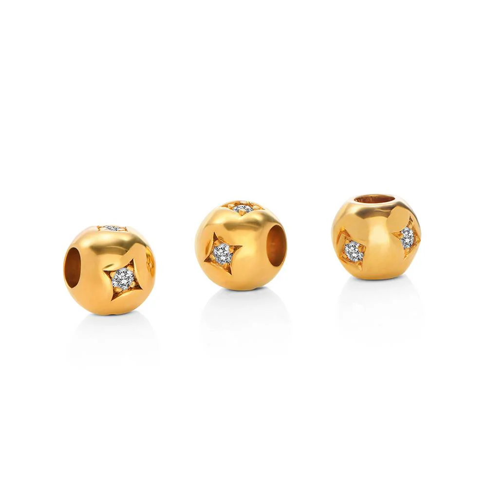 The Balance Bead Necklace with 0.08ct Diamond Bead in 14K Yellow Gold - Image 4