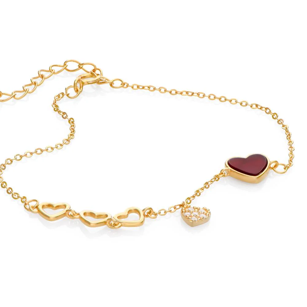 Be Mine Red Heart Bracelet in 18K Gold Vermeil - Image 3