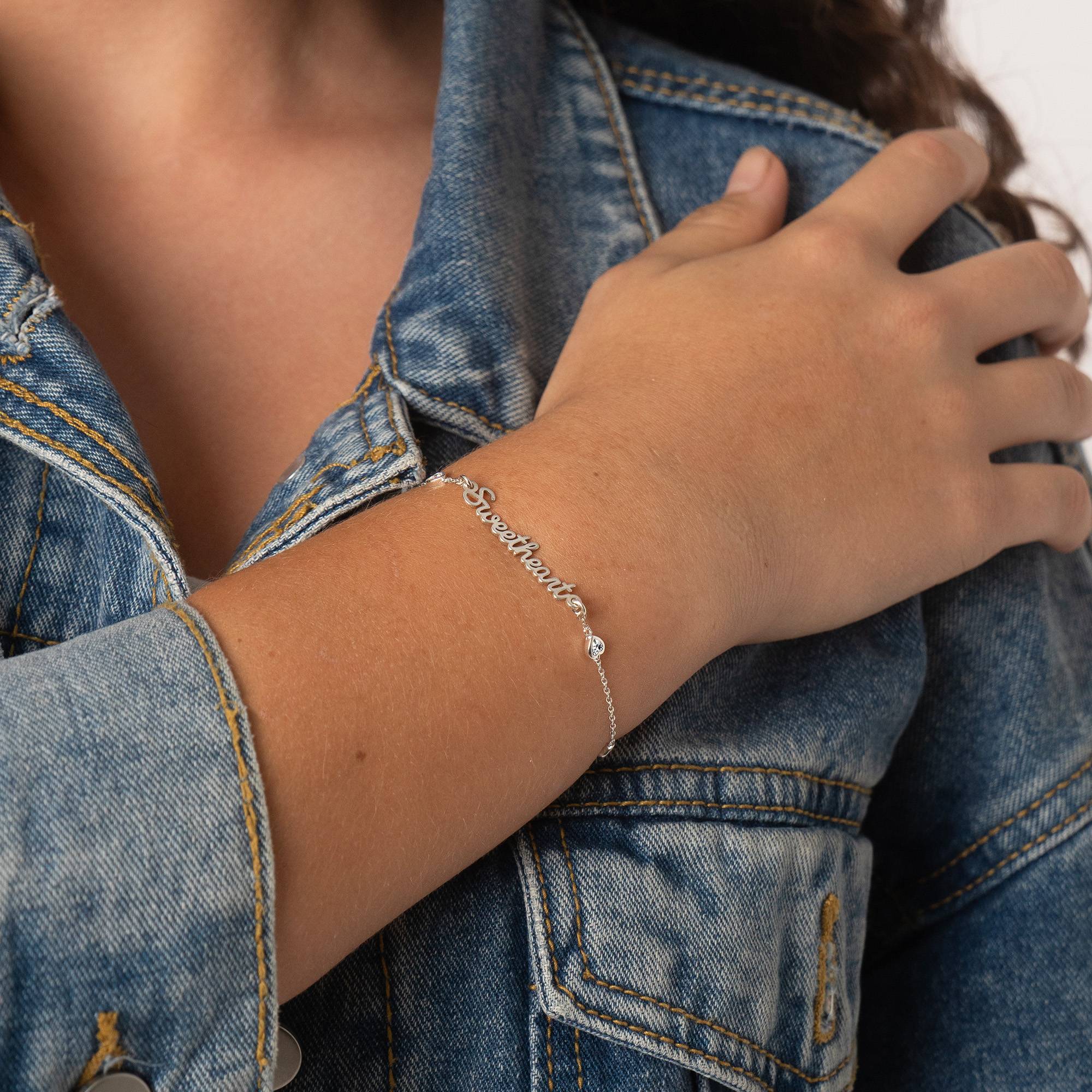 Charli Heart Chain Name Bracelet in Sterling Silver - Image 3