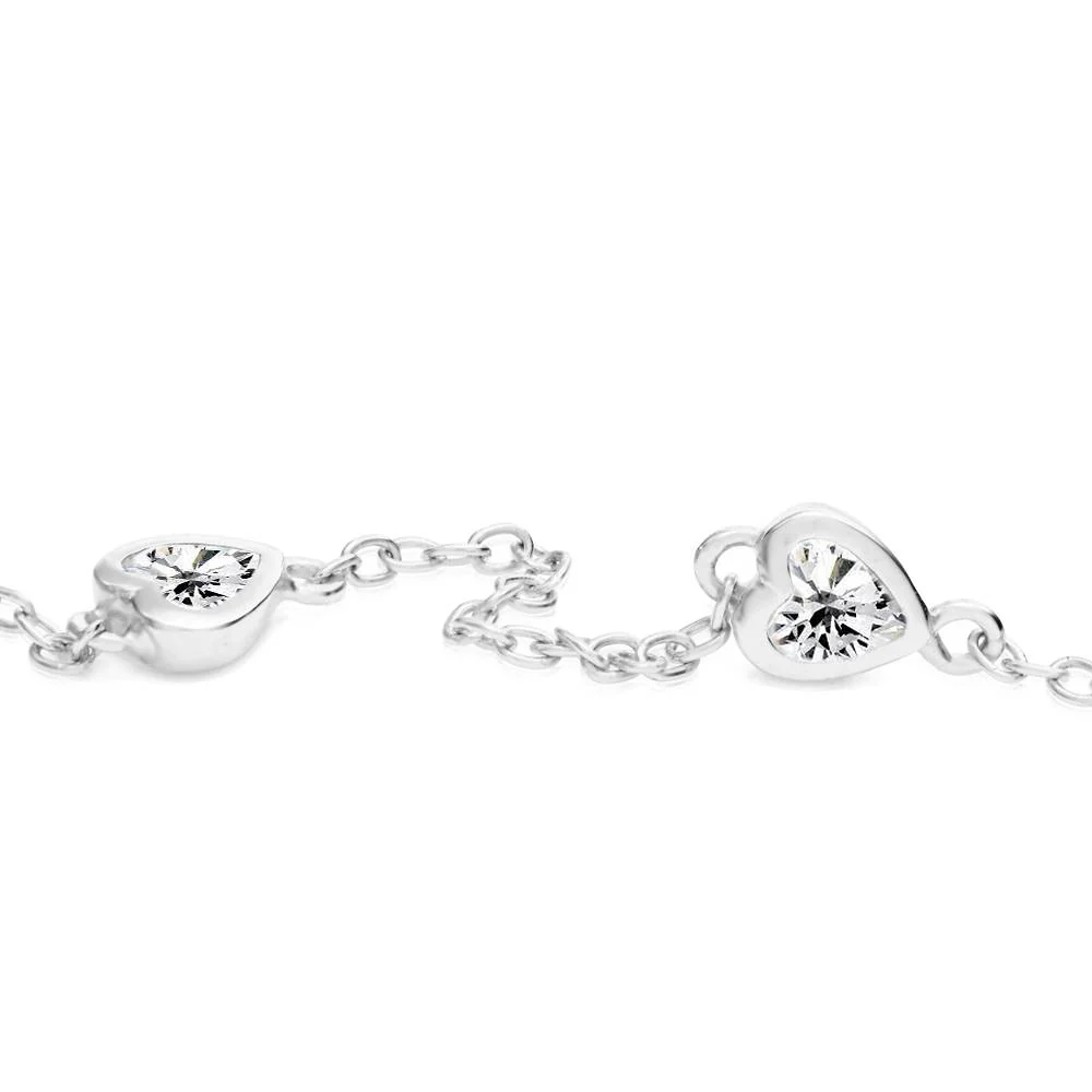 Charli Heart Chain Name Bracelet in Sterling Silver - Image 4
