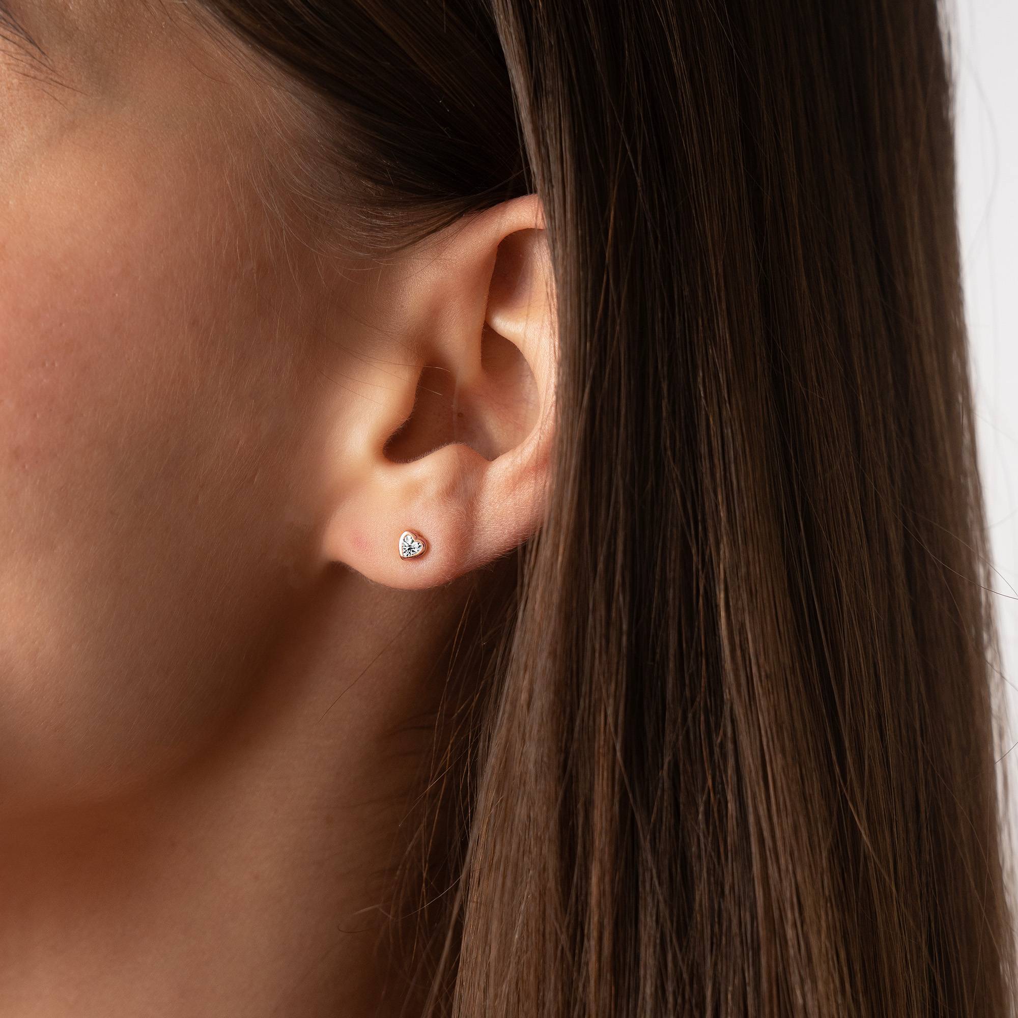 Charli Heart Earrings in 18K Rose Gold Plating - Image 2