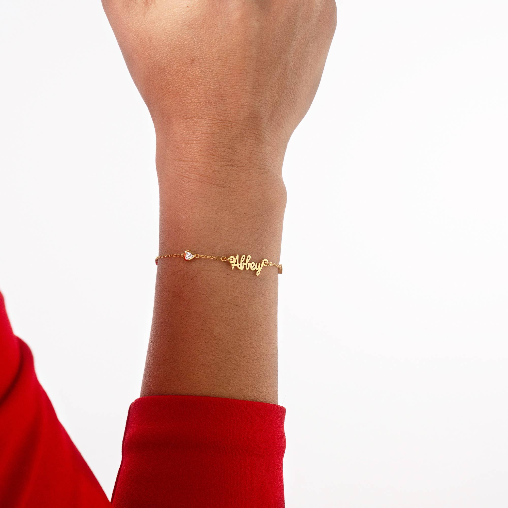 Charli Heart Chain Name Bracelet in 18K Gold Plating - Image 2