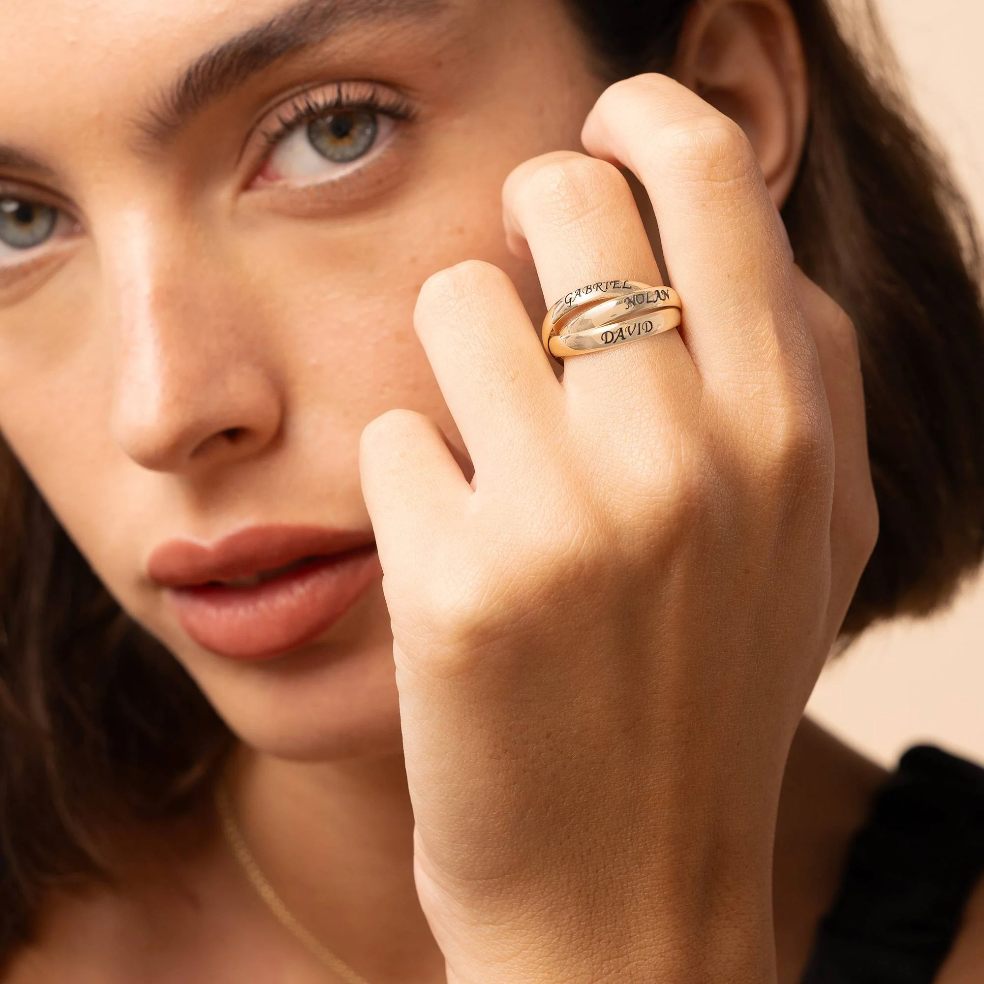 Charlize 3 Russian Ring in 10K Yellow Gold - Image 2