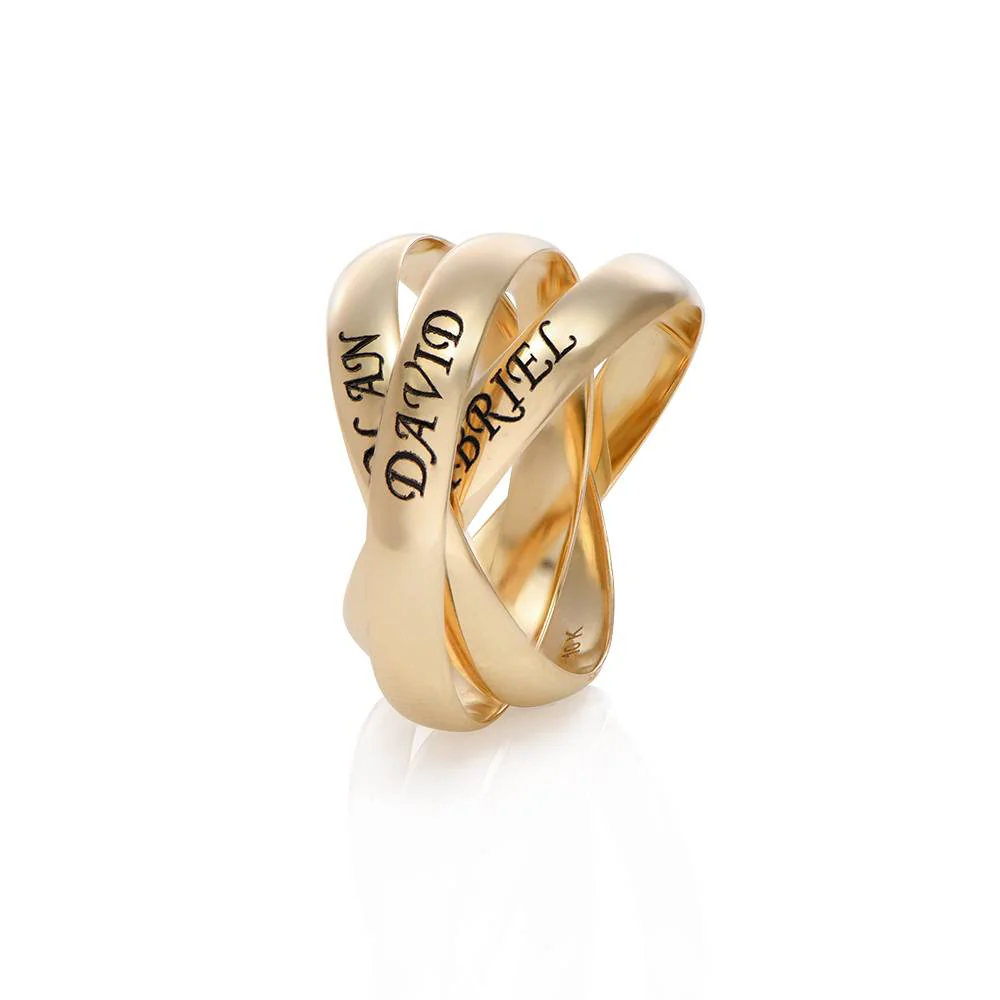 Charlize 3 Russian Ring in 10K Yellow Gold - Image 3