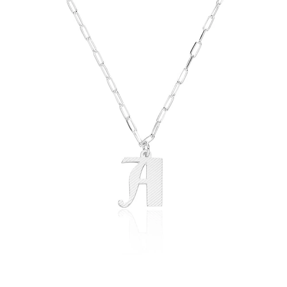 Gothic Initial Necklace in Sterling Silver - Image 2