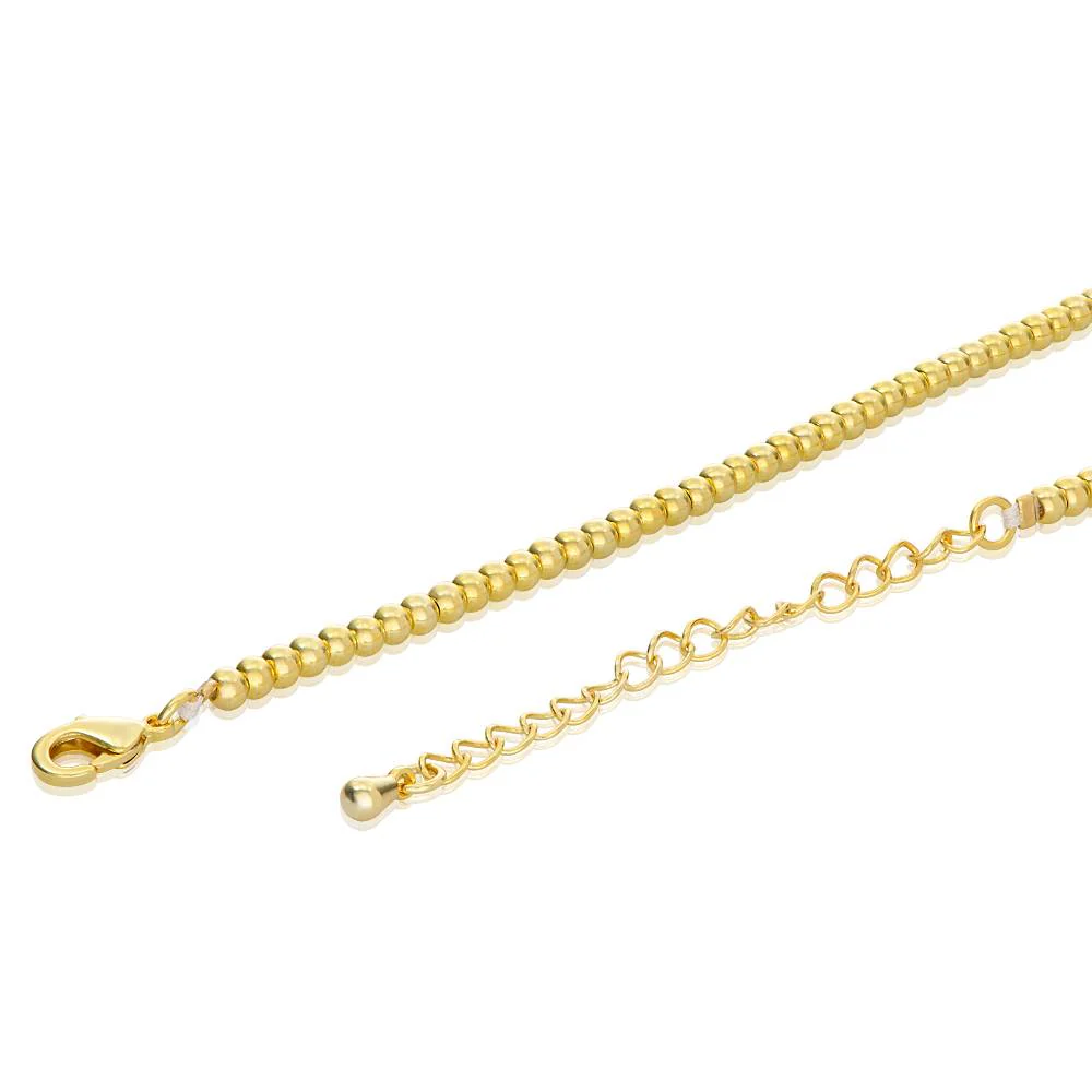 Chicago Rainbow Beaded Arabic Name Necklace in 18K Gold Plated Brass - Image 3