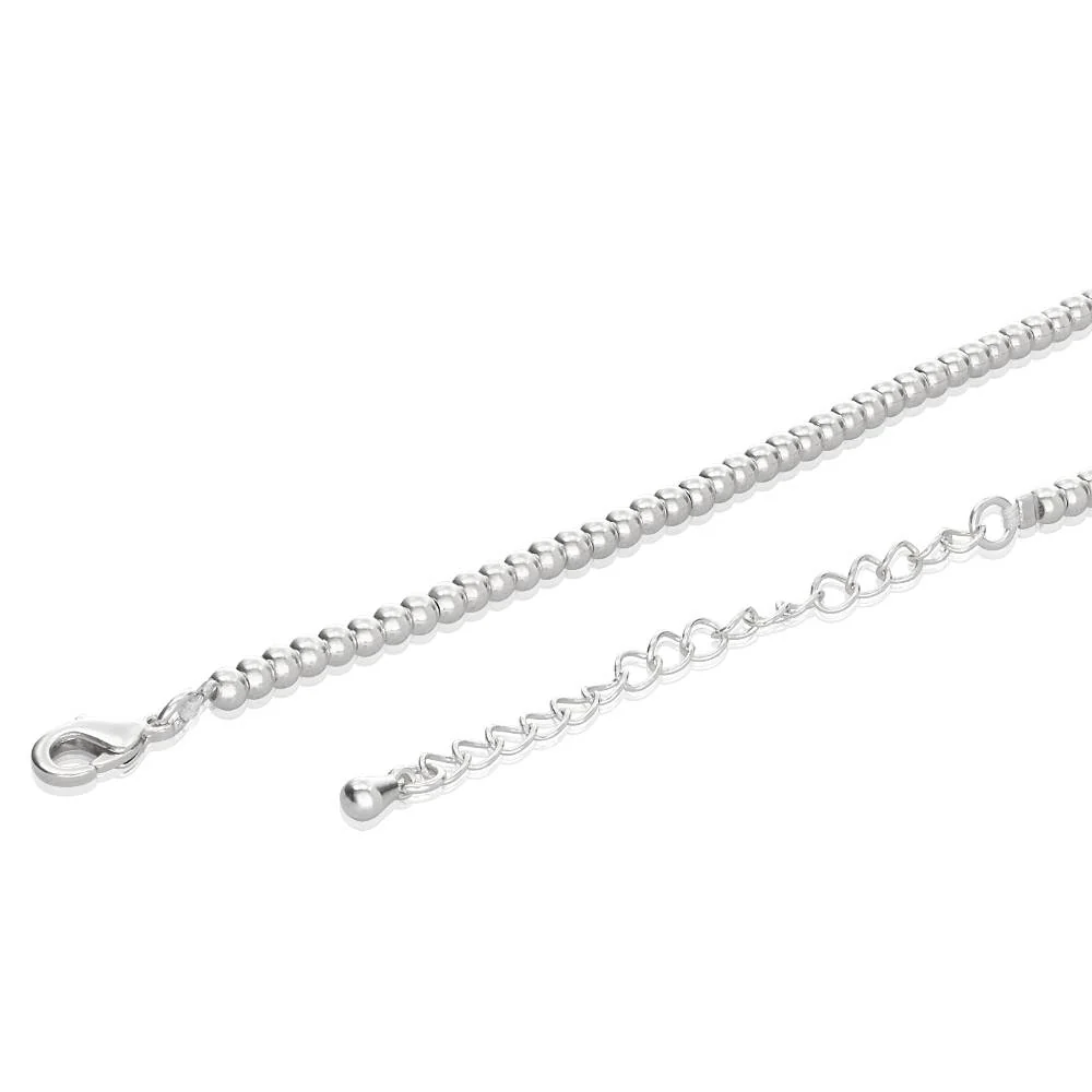 Chicago Rainbow Beaded Arabic Name Necklace in Sterling Silver Plated Brass - Image 3