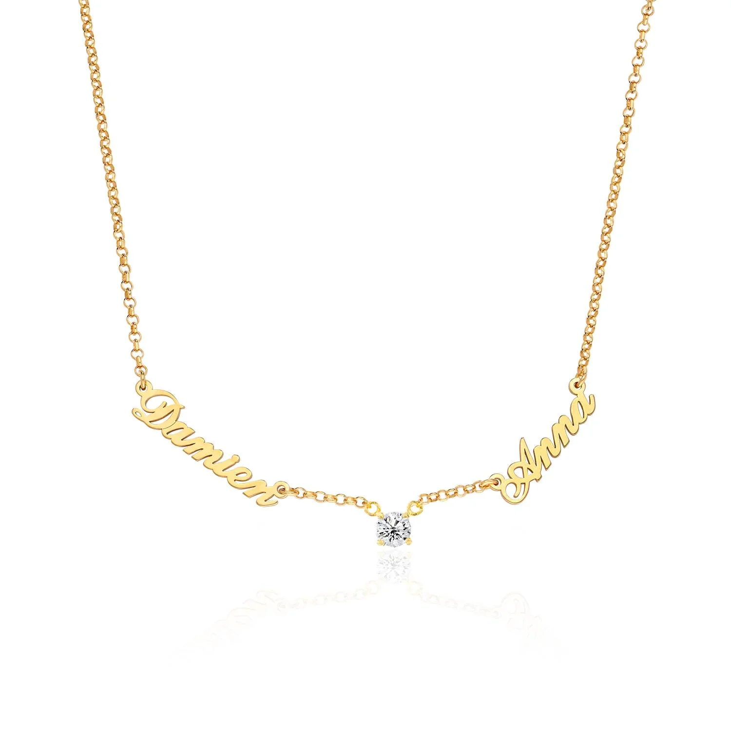 Heritage 0.30CT Diamond Multiple Name Necklace in 18K Gold Plating