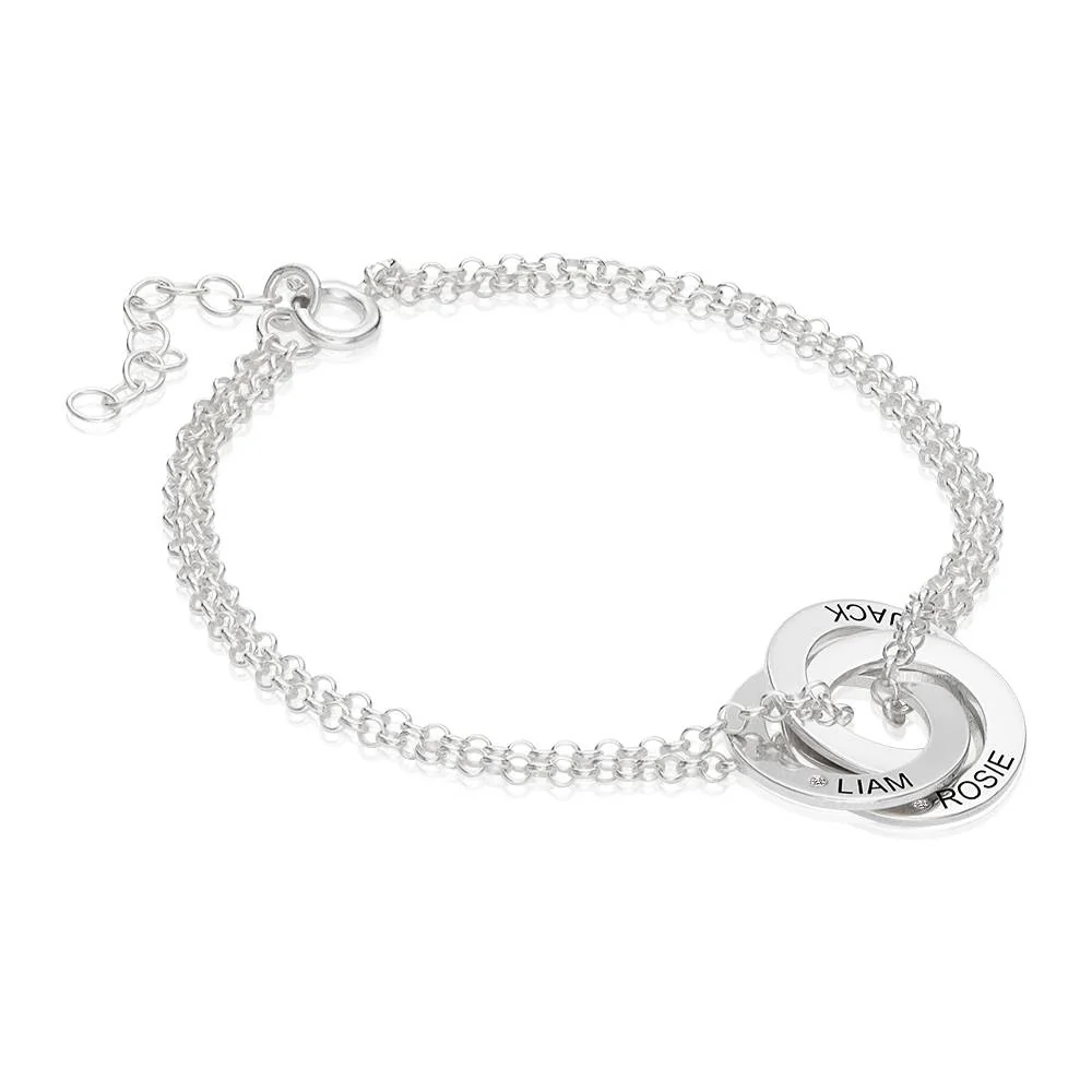 Lucy Russian Ring Bracelet with Diamond in Sterling Silver