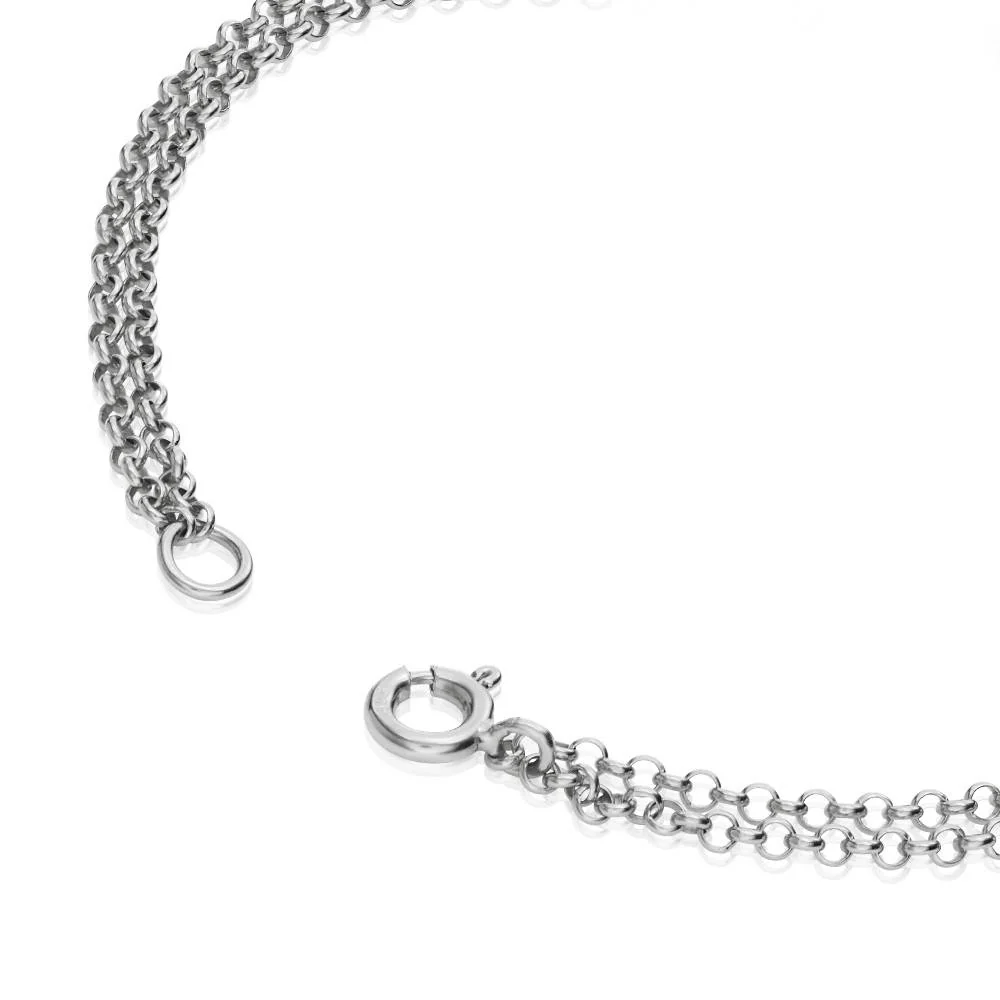 Lucy Russian Ring Bracelet with Diamond in Sterling Silver - Image 6
