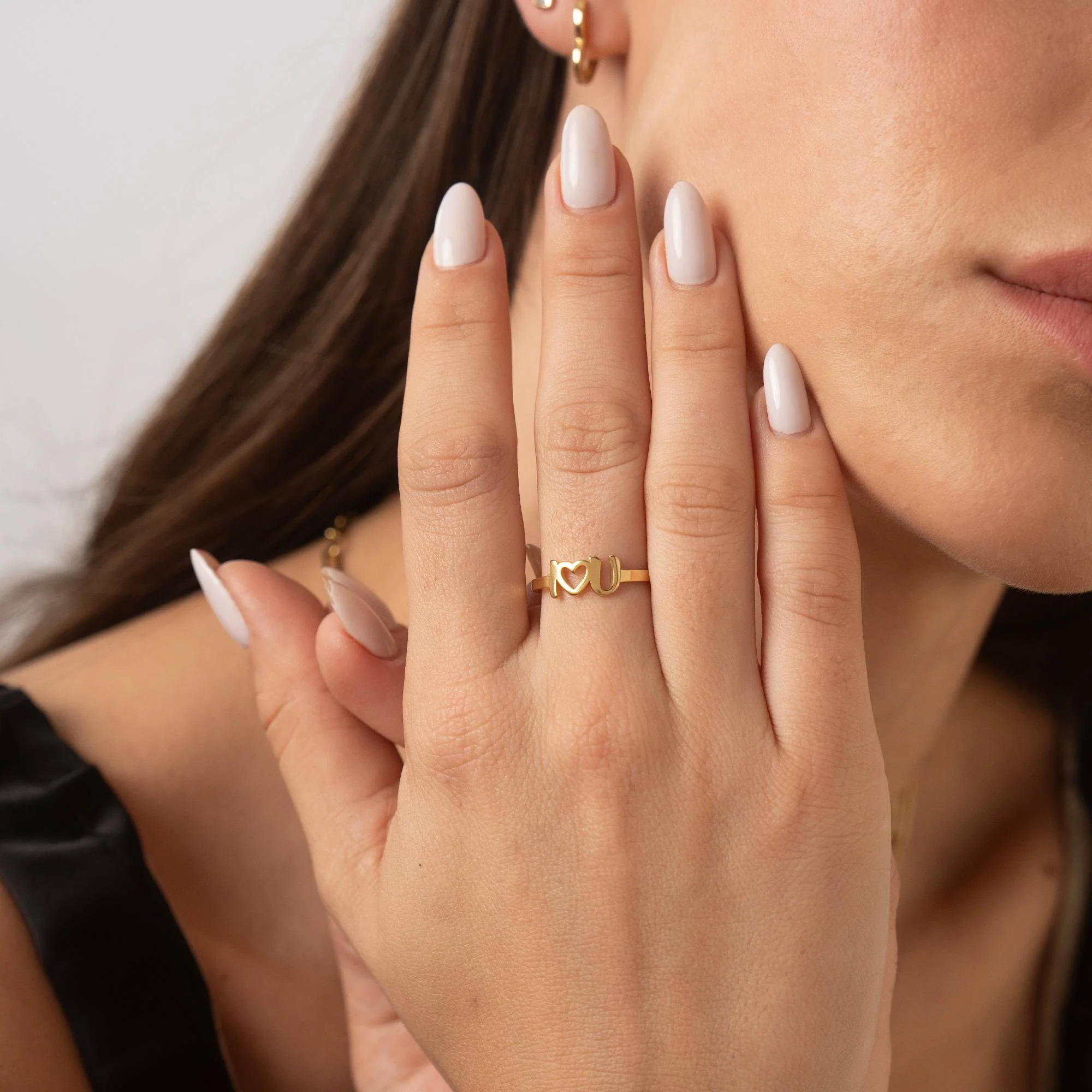 I Heart You Initial Ring in 18K Gold Vermeil - Image 4
