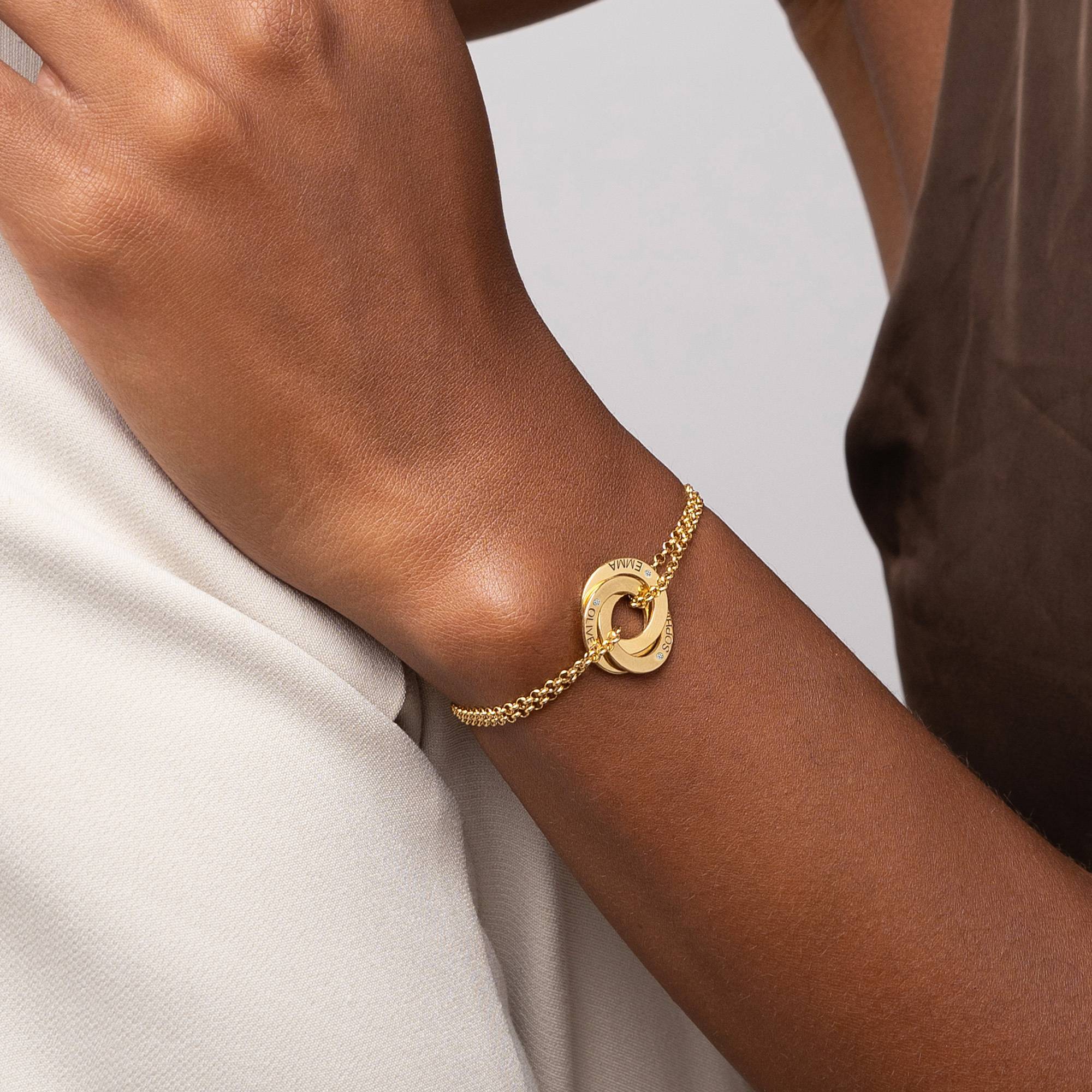Lucy Russian Ring Bracelet with Diamond in 18K Gold Vermeil - Image 2