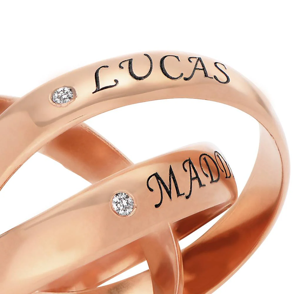 Charlize Russian Ring with Diamonds in Rose Gold Vermeil - Image 3