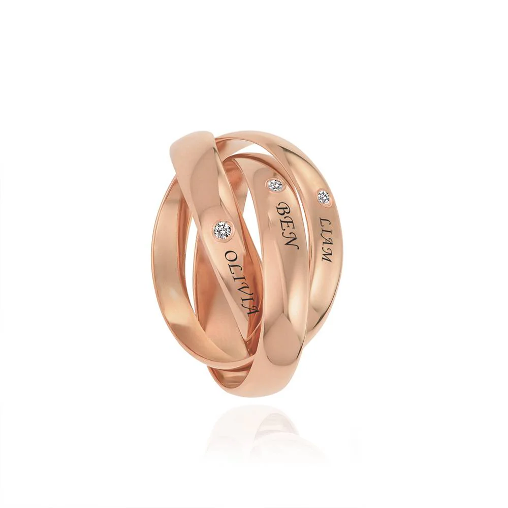 Charlize Russian Ring with Diamonds in Rose Gold Vermeil - Image 5