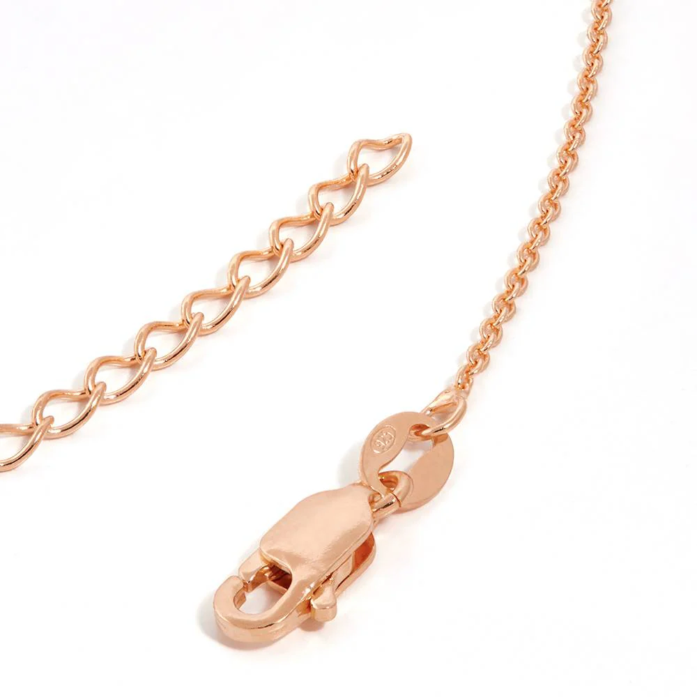 Vertical 3d Bar Necklace with Diamonds in 18k Rose Gold Vermeil - Image 5