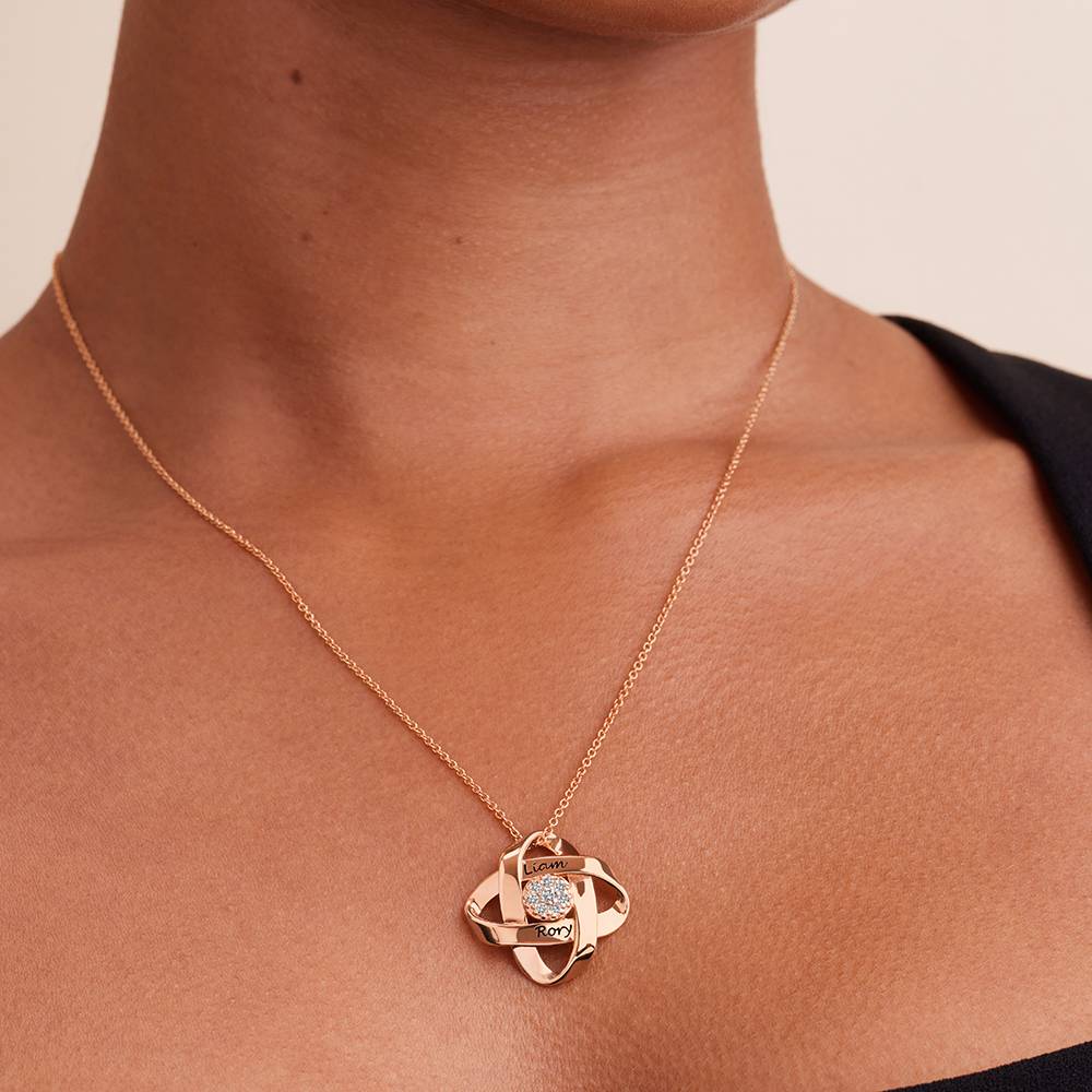 Galaxy Necklace with 0.19CT Diamonds in 18K Rose Gold Vermeil - Image 4