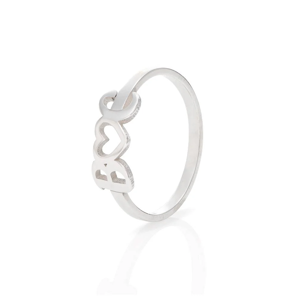 I Heart You Initial Ring in Sterling Silver - Image 3