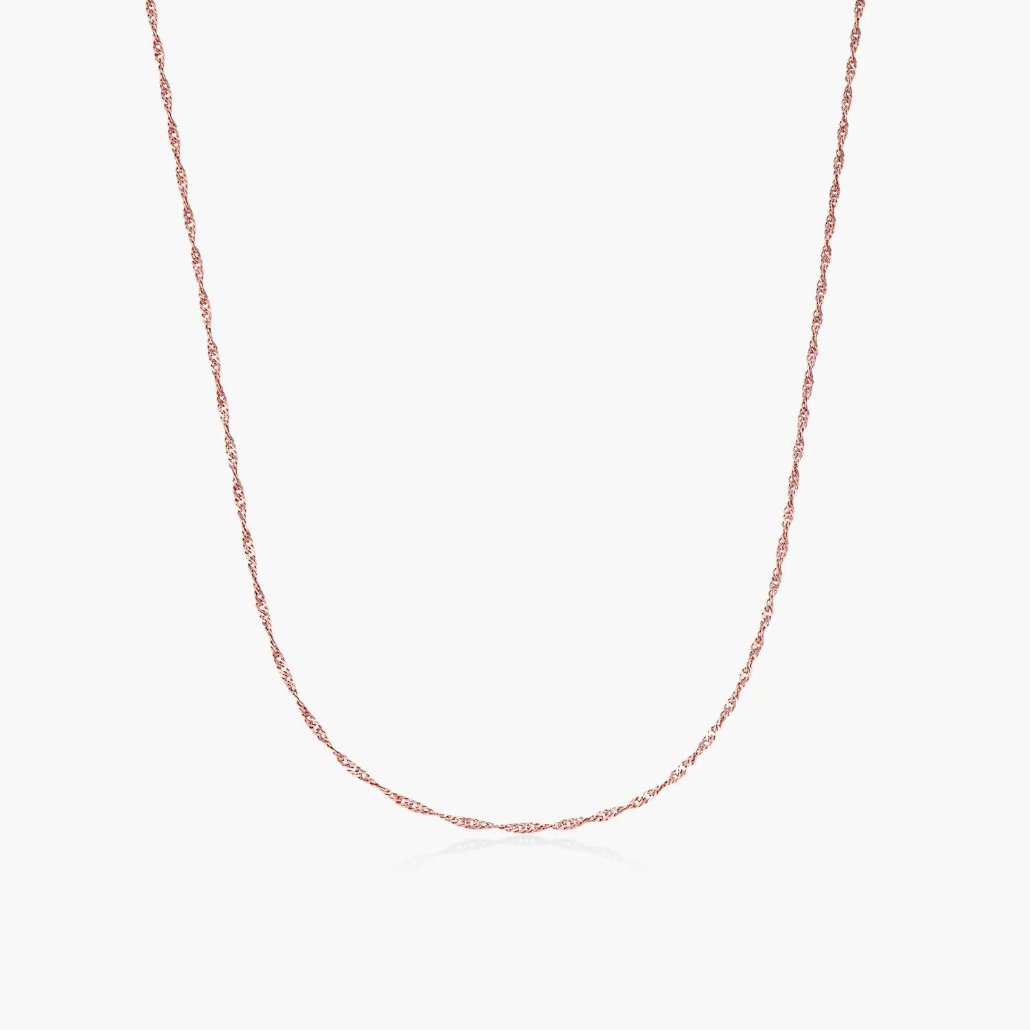 Singapore Chain in 18K Rose Gold Plating