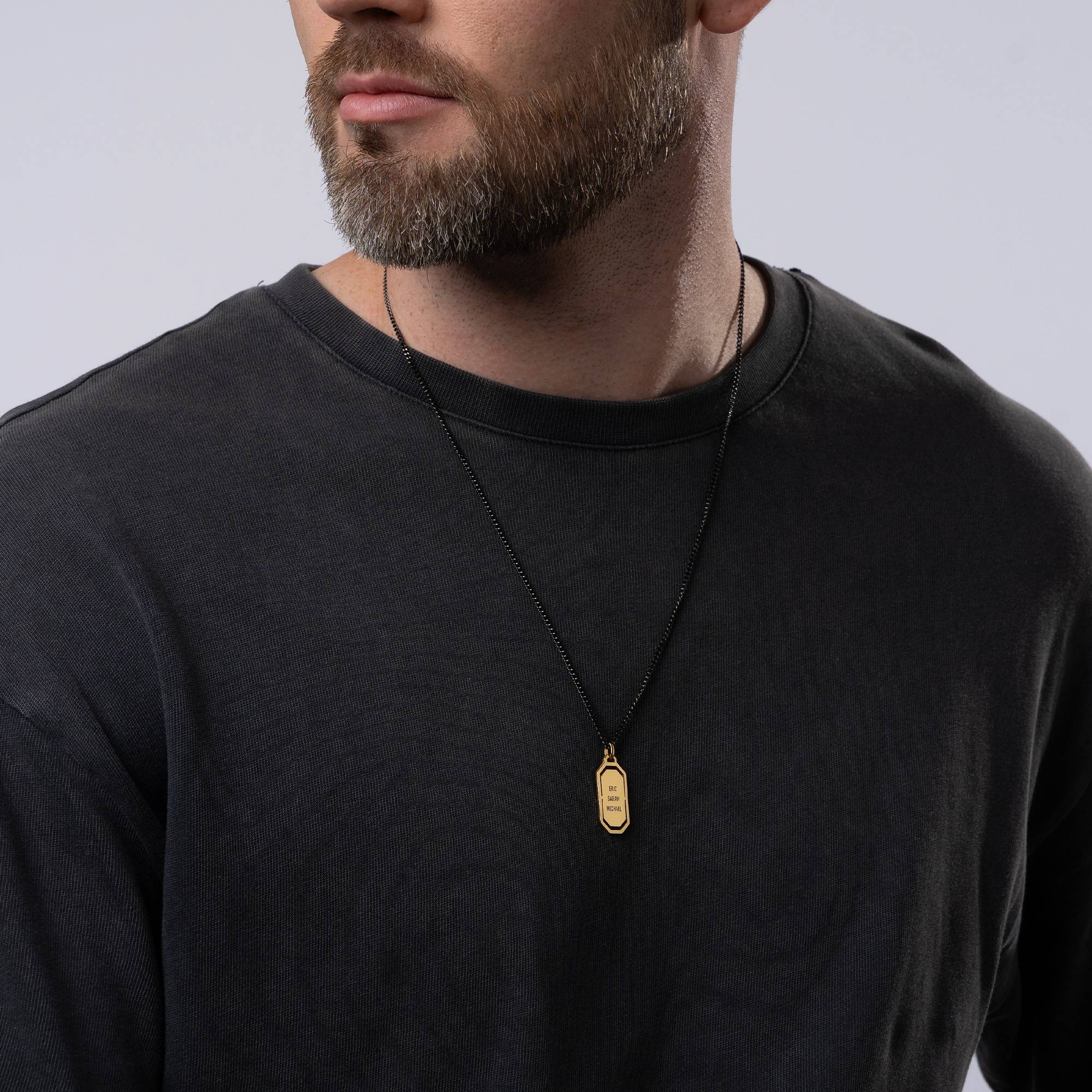 Oliver Modern Army Tag Necklace in 18K Gold Vermeil - Image 2