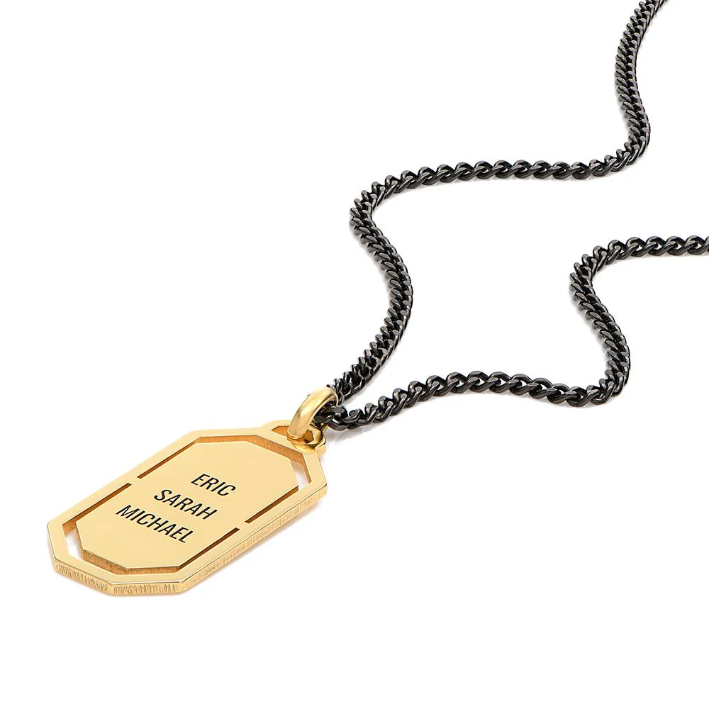 Oliver Modern Army Tag Necklace in 18K Gold Vermeil - Image 3