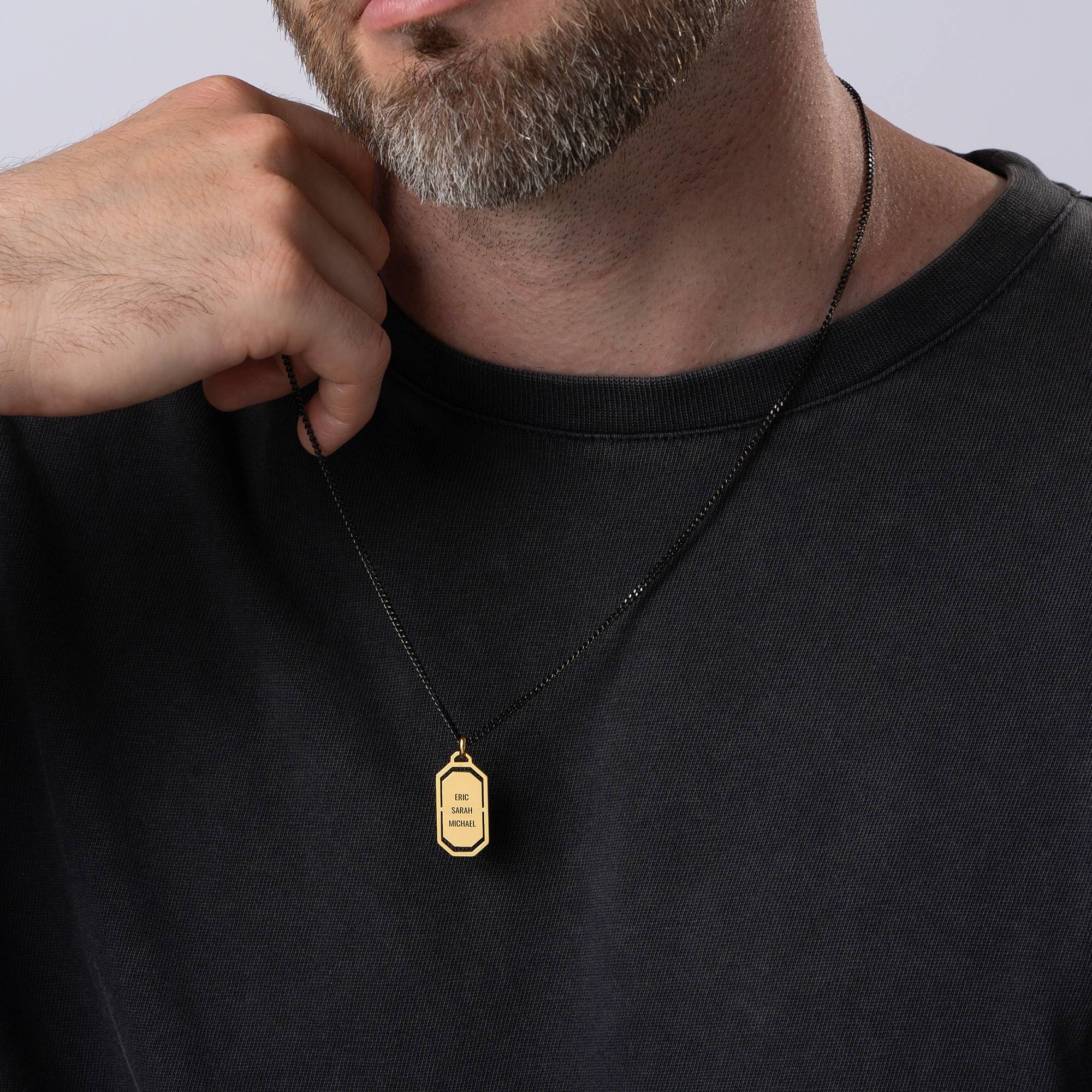 Oliver Modern Army Tag Necklace in 18K Gold Vermeil - Image 4