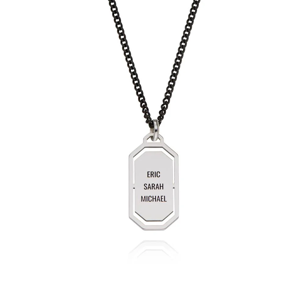 Oliver Modern Army Tag Necklace in Sterling Silver - Image 4