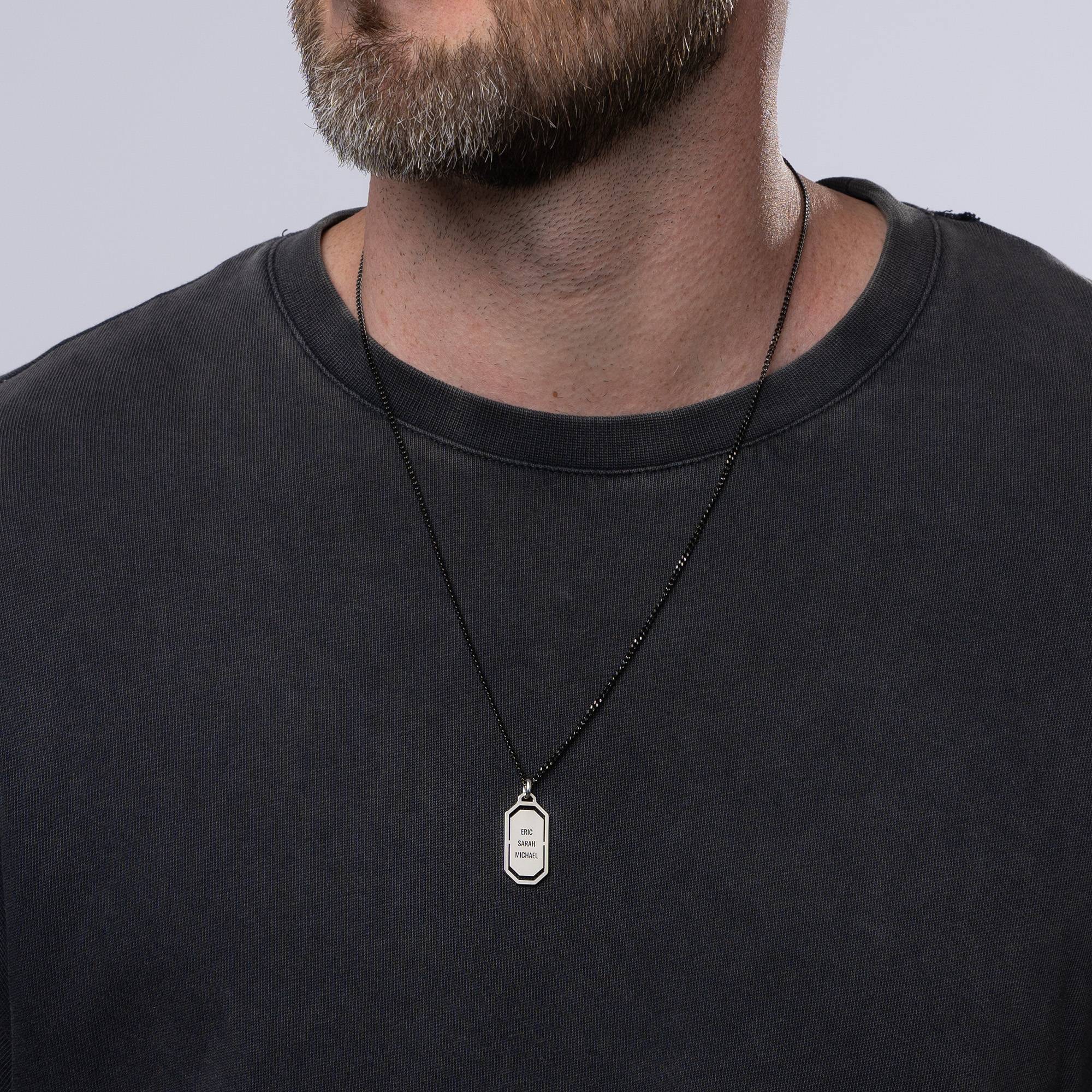 Oliver Modern Army Tag Necklace in Sterling Silver - Image 5