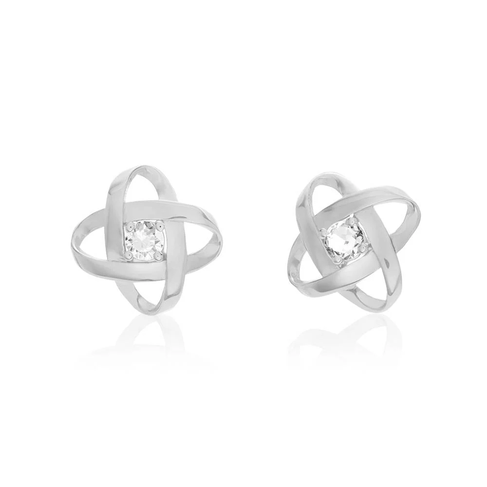 Galaxy Stud Earrings with Cubic Zirconia in Sterling Silver