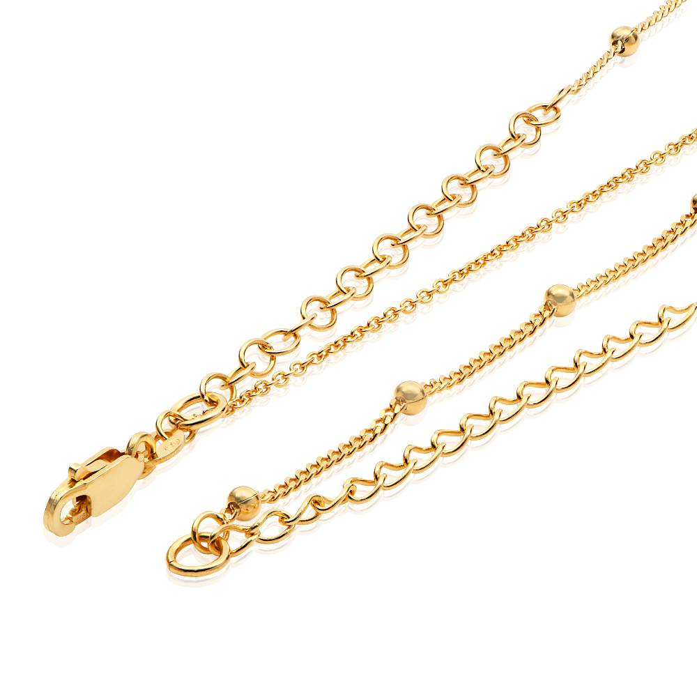 Ariel Shell Initial Necklace with Birthstone in 18K Gold Plating - Image 6