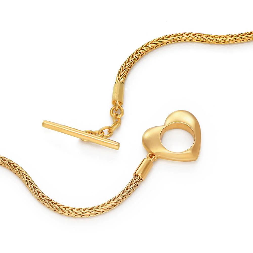 Linda Toggle Heart Charm Bracelet with Diamond in 18K Gold Plating - Image 5