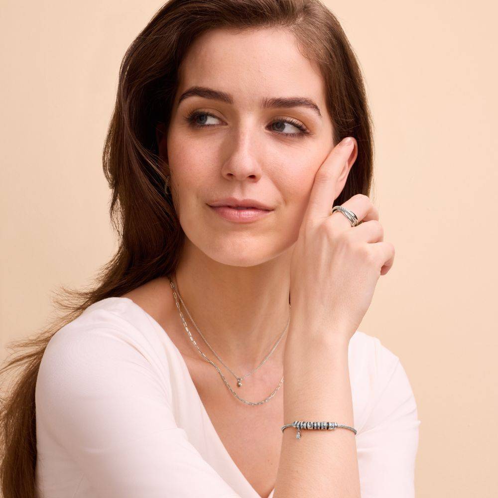 Linda Toggle Heart Charm Bracelet with Diamond in Sterling Silver - Image 2