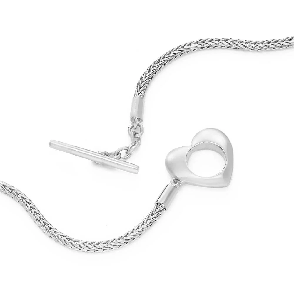 Linda Toggle Heart Charm Bracelet with Diamond in Sterling Silver - Image 5